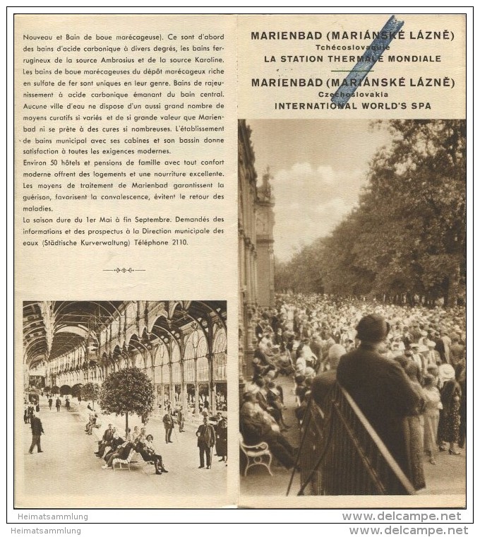 Marienbad 30er Jahre - Faltblatt Mit 10 Abbildungen - Reiseprospekte