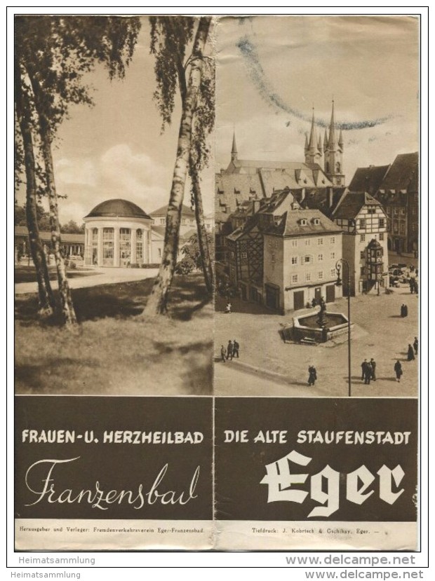 Tschechien - Franzensbad - Eger 30er Jahre - Faltblatt Mit 16 Abbildungen - Stadtplan - Reiseprospekte