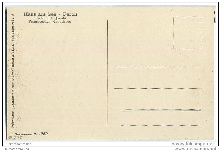 Ferch - Haus Am See - Besitzer A. Jacobi - Ferch