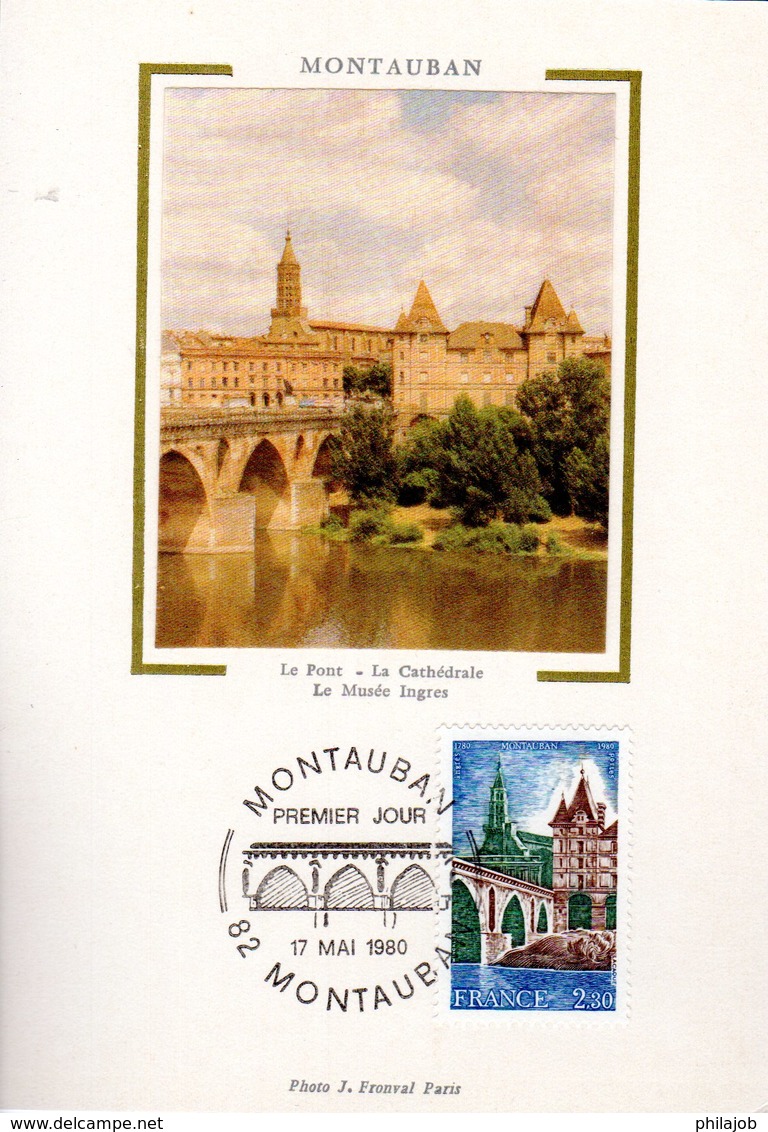 " PONT A MONTAUBAN " Sur Carte Maximum En Soie De 1980. N° YT 2083. Parfait état. CM - Ponti