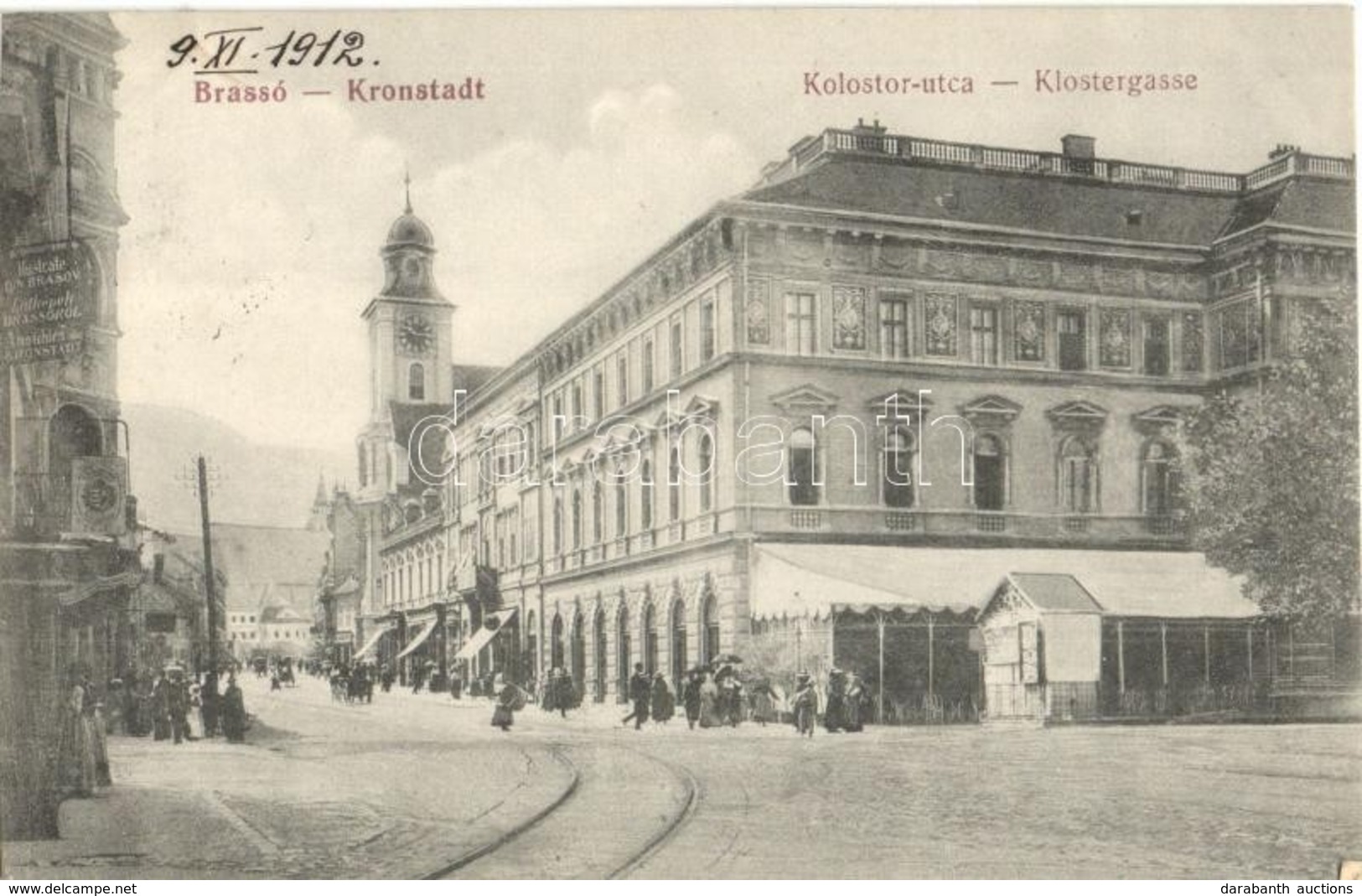 T2 Brassó, Kronstadt, Brasov; Kolostor Utca üzletekkel / Street View With Shops - Zonder Classificatie