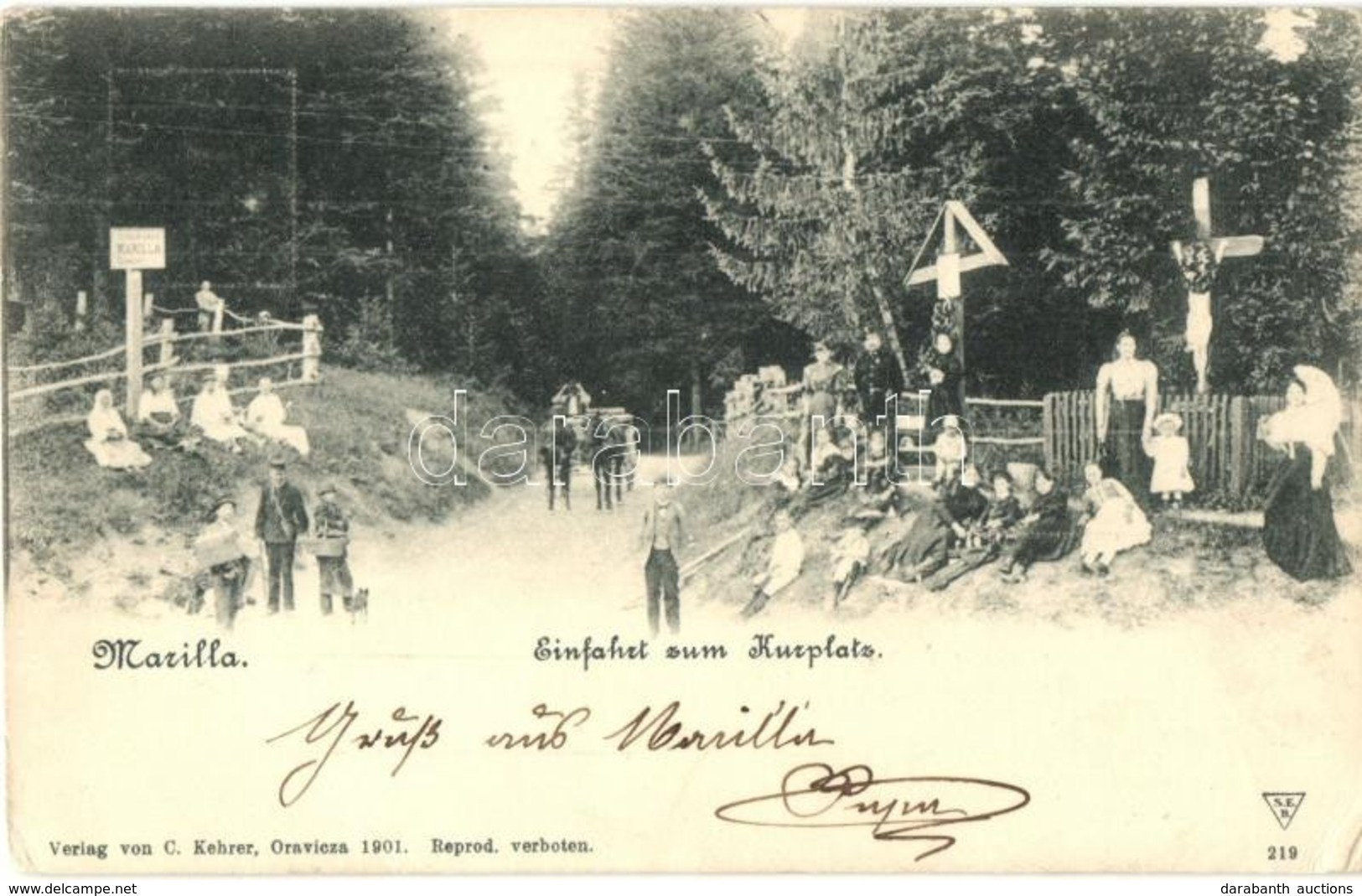 T2/T3 1901 Marilla, Bejárat A Gyógyfürdőbe / Einfahrt Zum Kurplatz /  Entrance To The Spa (EK) - Zonder Classificatie