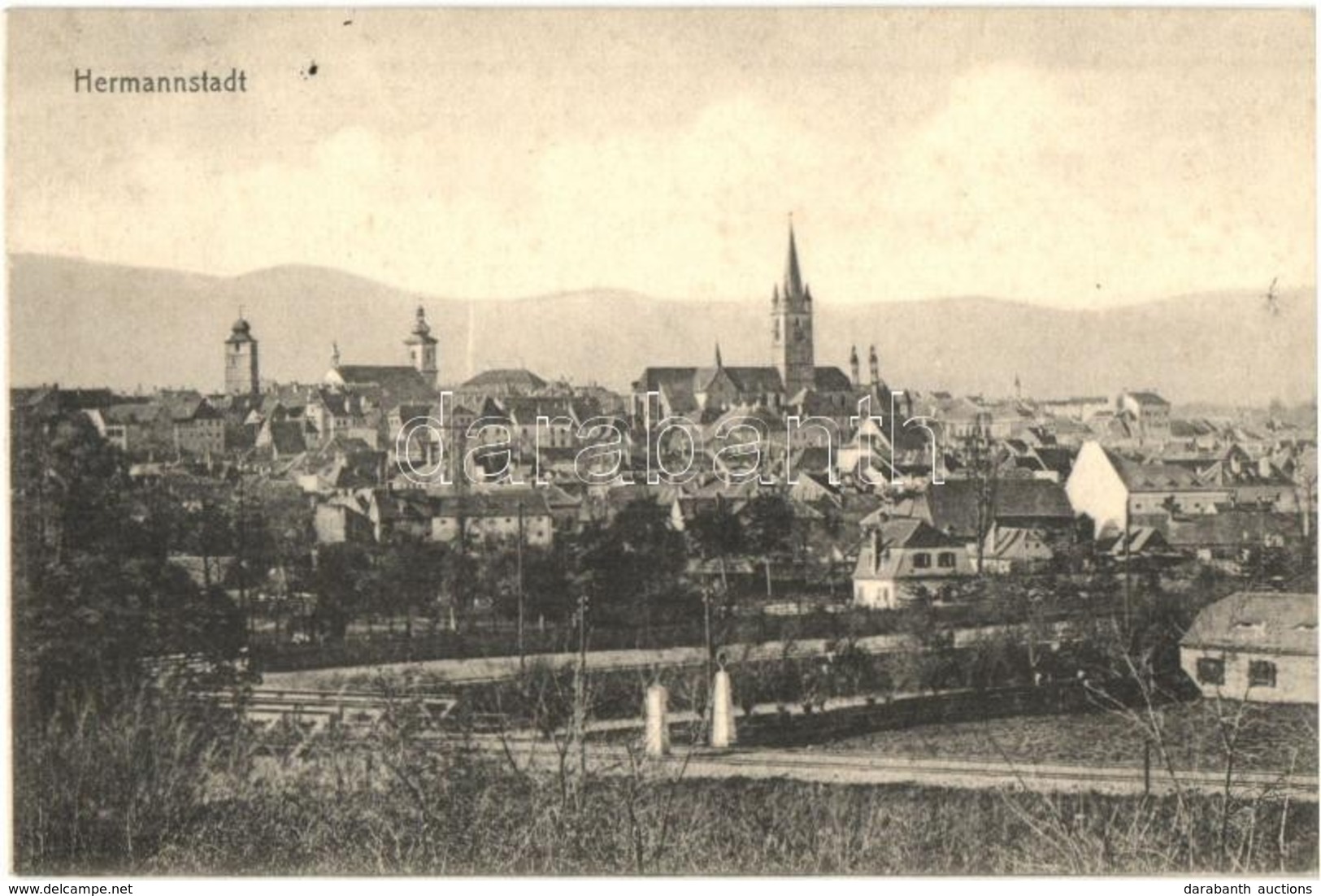 T2 1909 Nagyszeben, Hermannstadt, Sibiu; Látkép / General View - Zonder Classificatie