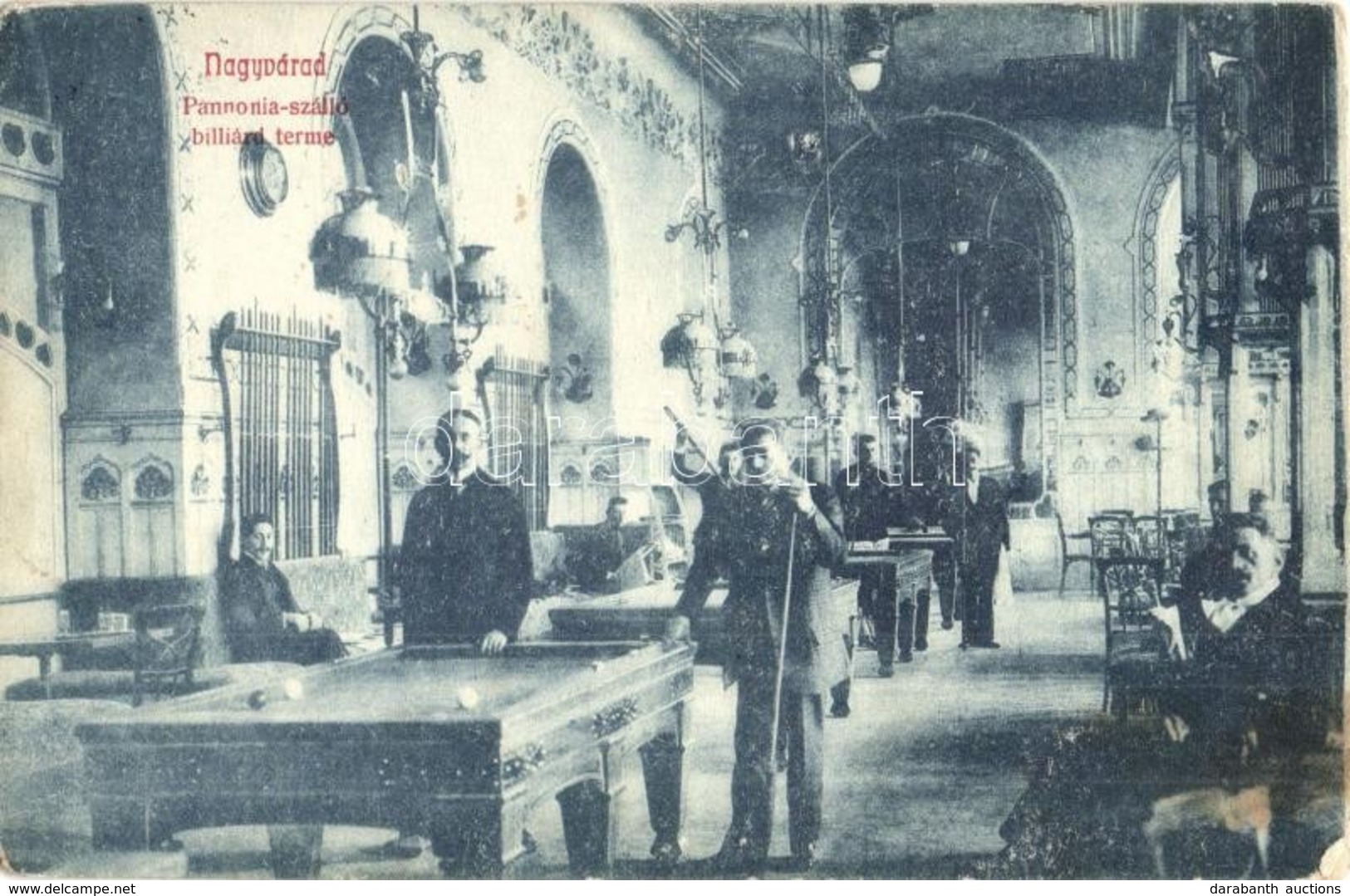 * T2/T3 Nagyvárad, Oradea; Pannonia Szállóda Biliárdterme, Biliárdasztalok / Hotel Pannonia Billiard Room Interior, Pool - Zonder Classificatie