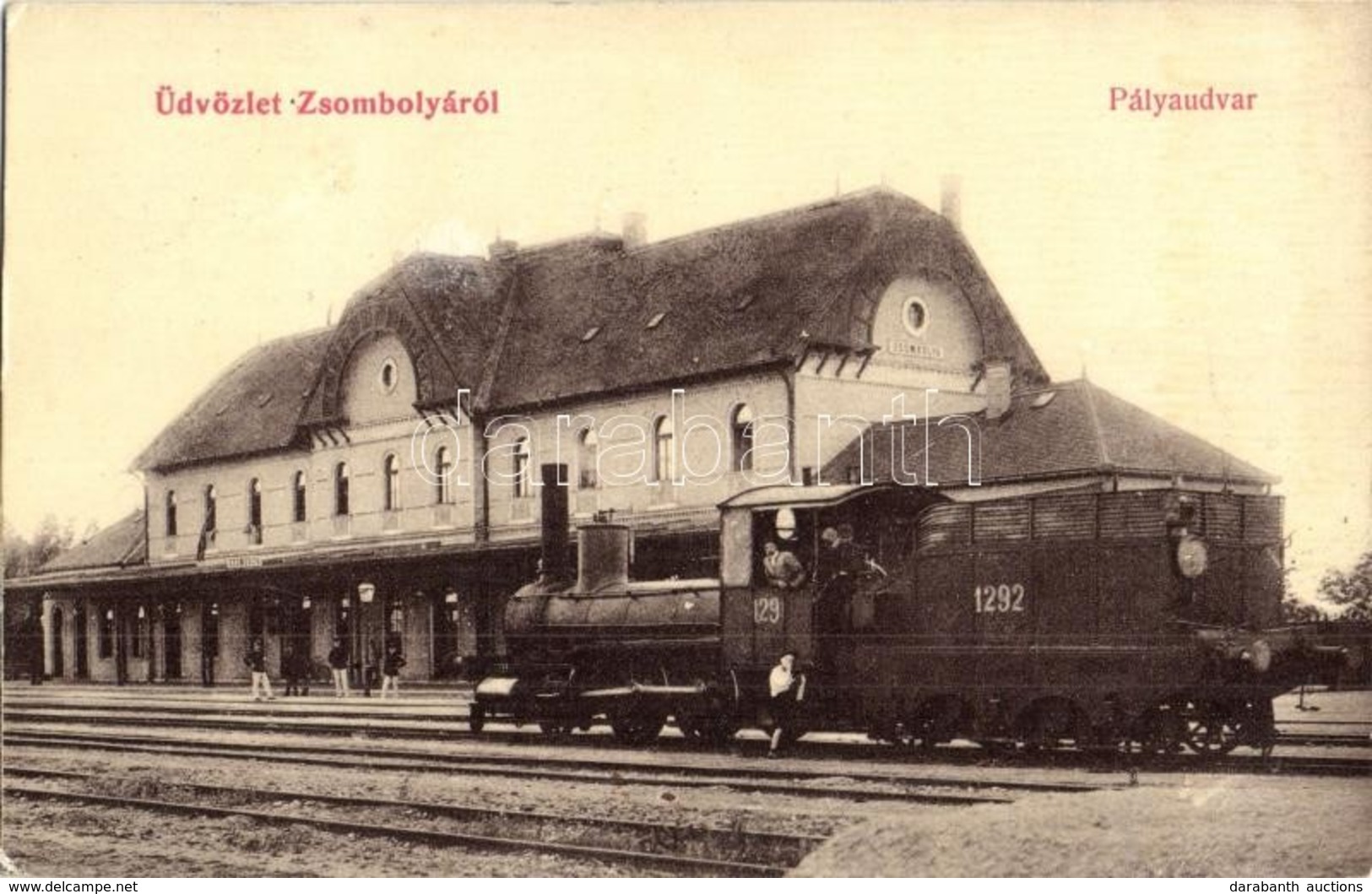 T2/T3 Zsombolya, Hatzfeld, Jimbolia; Vasútállomás, Pályaudvar, Gőzmozdony, Vasutasok. W. L. 428. / Railway Station, Loco - Ohne Zuordnung