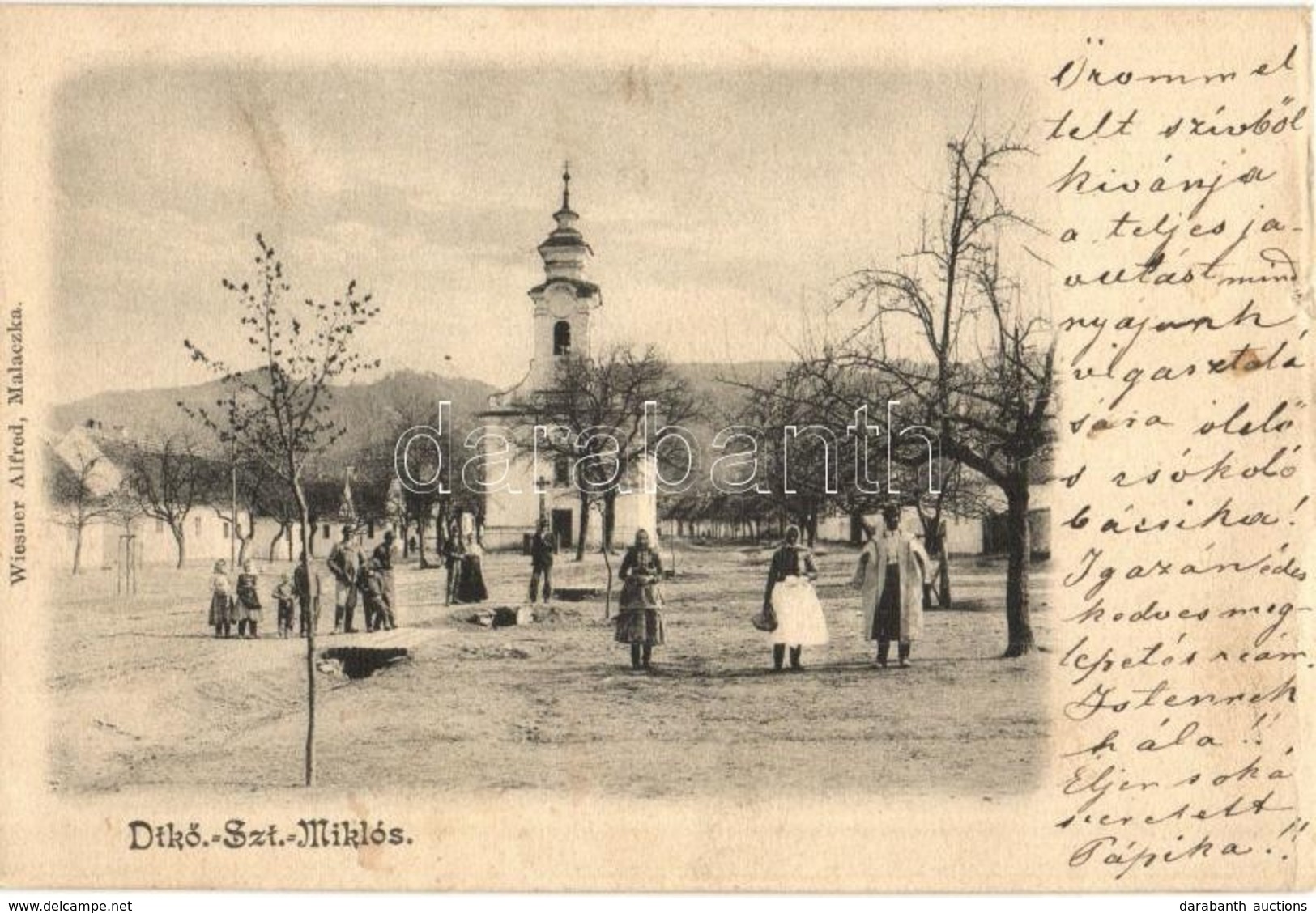 T2/T3 1903 Detrekőszentmiklós, Blasenstein-Sankt-Nikolaus, Plavecky Mikulas; Templom Tér. Wiesner Alfréd Kiadása / Churc - Zonder Classificatie