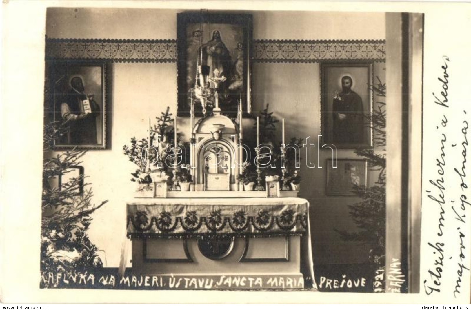 * T1/T2 1931 Eperjes, Presov; Angolkisasszonyok Intézete, Majori Kápolna, Belső / Girl School's Chapel, Interior. Zarnay - Zonder Classificatie