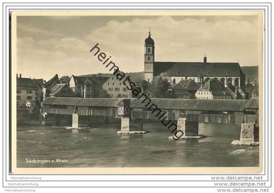 Säckingen - Rheinbrücke - Foto-AK - Bad Saeckingen