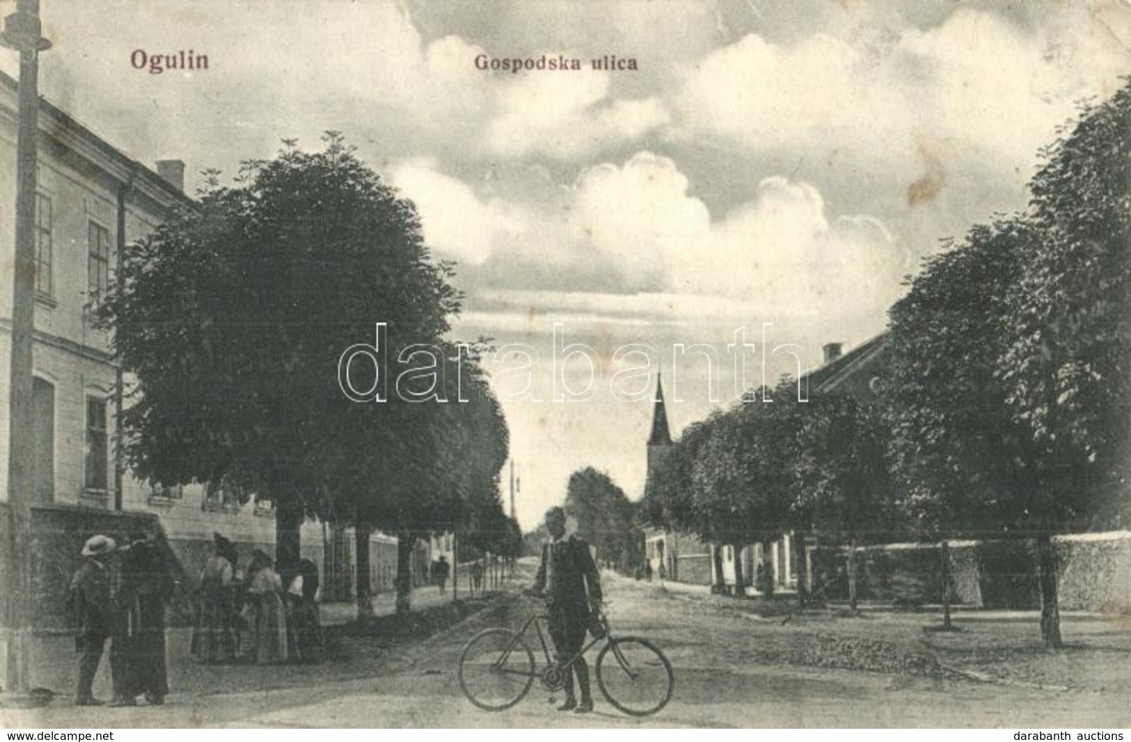 T2/T3 Ogulin, Gospodska Ulica / Úri Utca, Templom, Kerékpár / Street View, Church, Bicycle (EB) - Zonder Classificatie