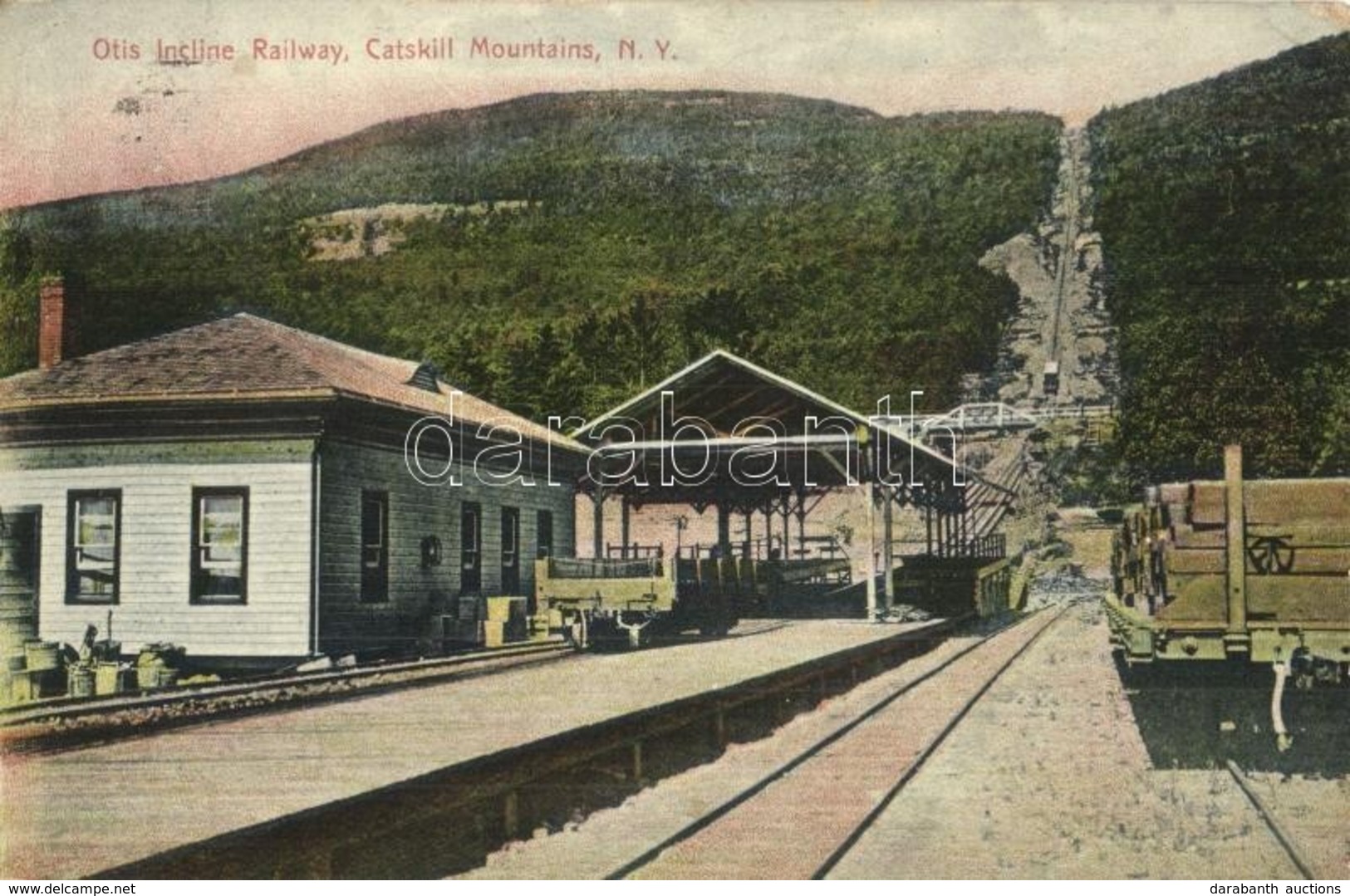 T2/T3 1908 Catskill Mountains, New York; Otis Incline Railway, Narrow Gauge Cable Funicular Railroad. E. J. Schwabe Pub. - Zonder Classificatie