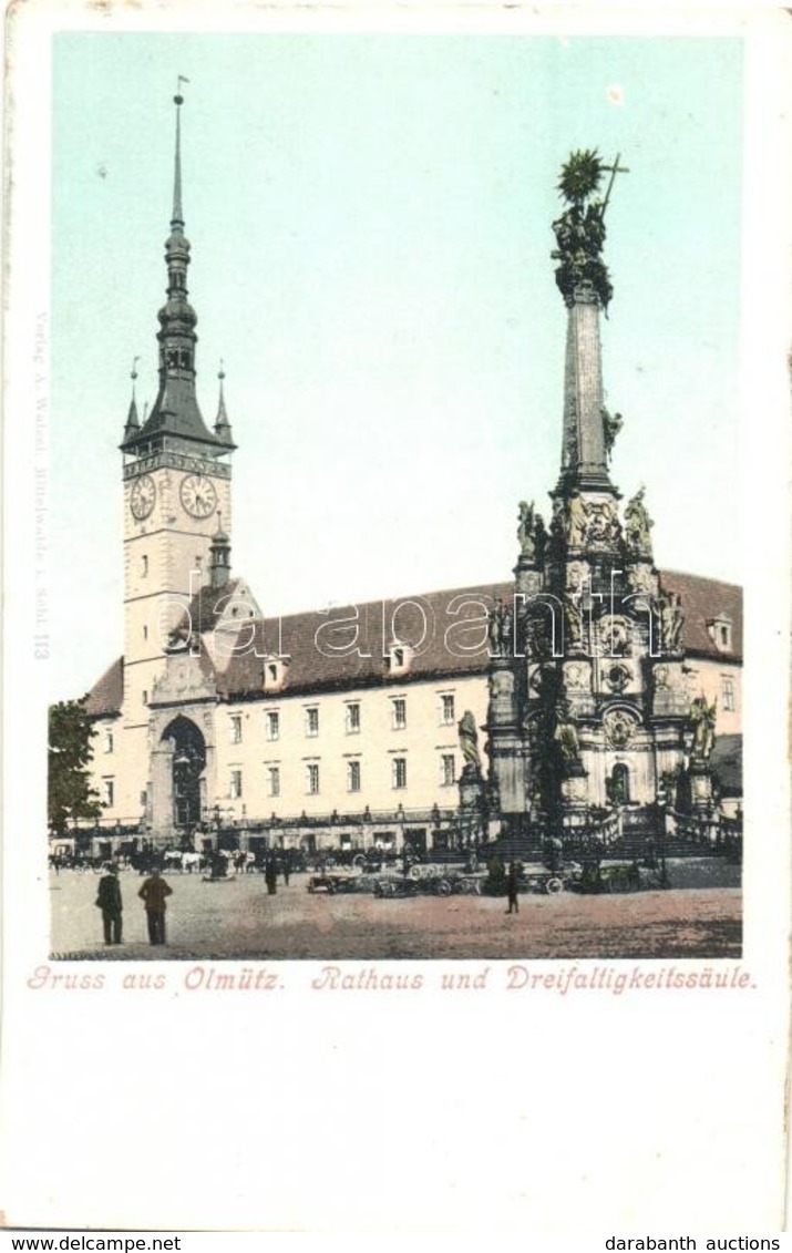 ** T1/T2 Olomouc, Olmütz; Rathaus Und Dreifaltigkeitssäule / Town Hall And Holy Trinity Statue - Ohne Zuordnung