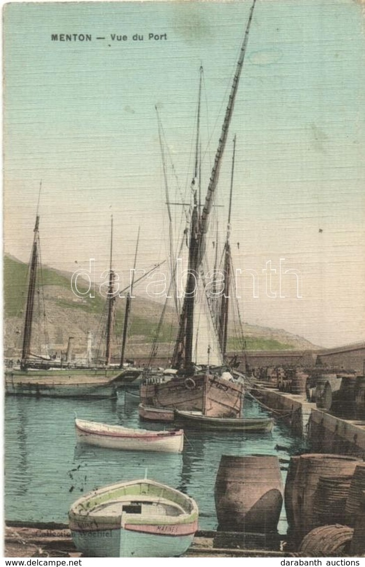 T2/T3 Menton, Vue Du Port / Ships At The Port  (EK) - Ohne Zuordnung