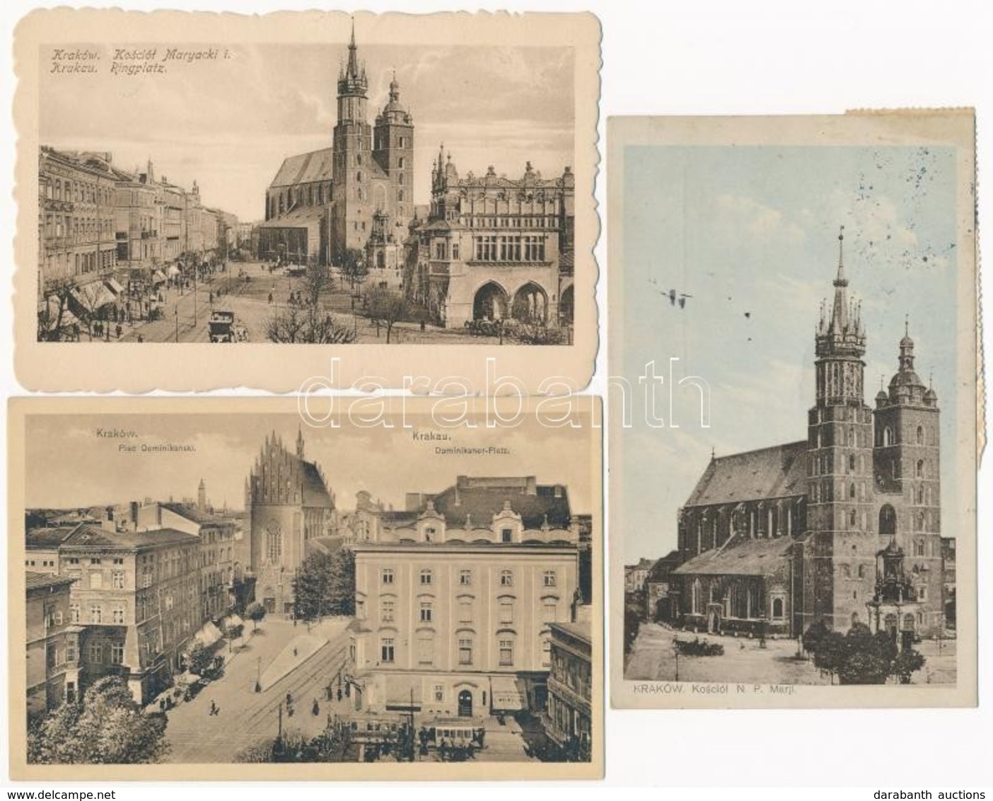 ** Kraków, Krakau, Krakkó; - 3 Pre-1945 Postcards - Zonder Classificatie