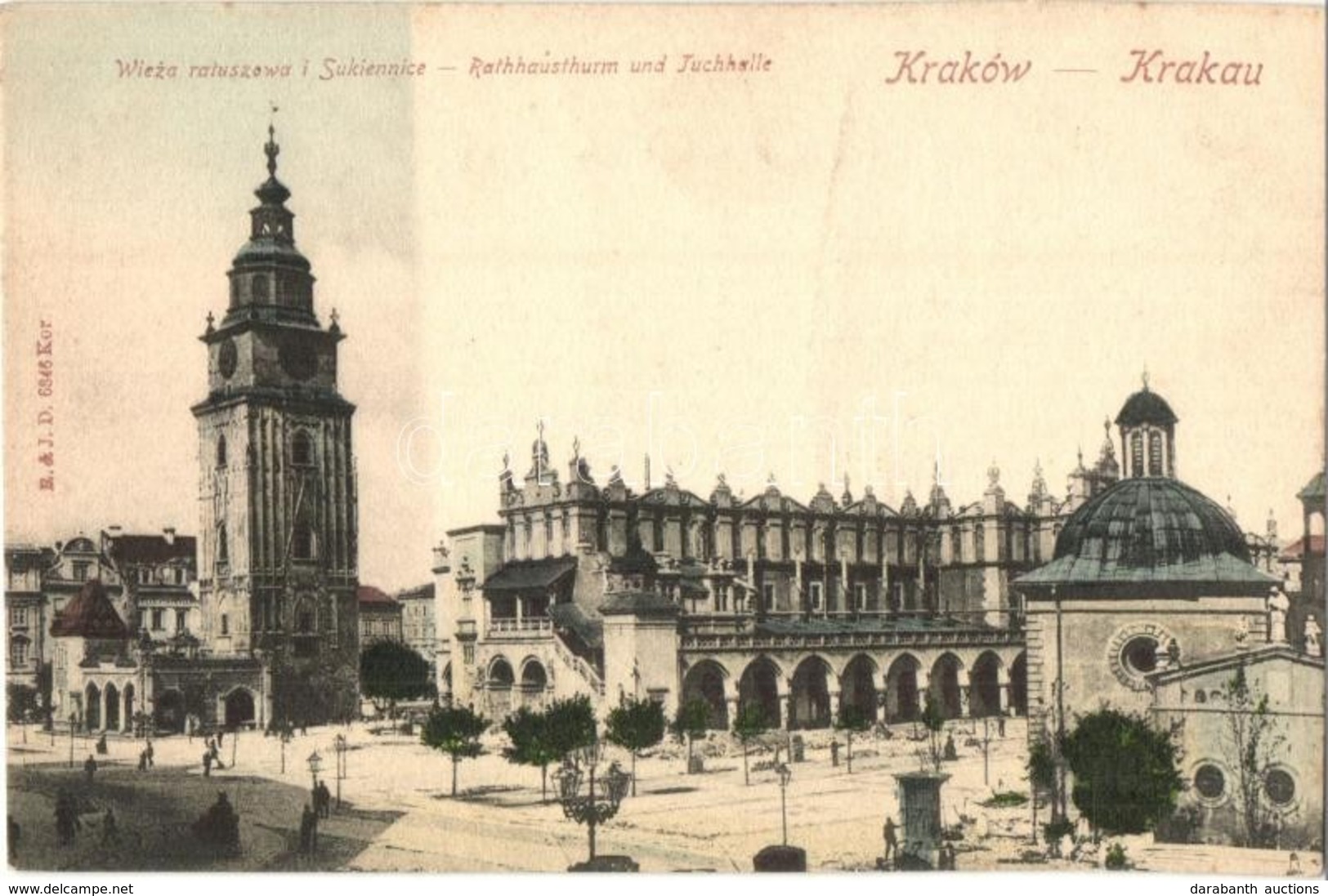 ** T1 Kraków, Krakau, Krakkó; Wieza Ratuszowa I  Sukiennice / Rathhausturm Und Tuchhalle / Town Hall Tower - Zonder Classificatie