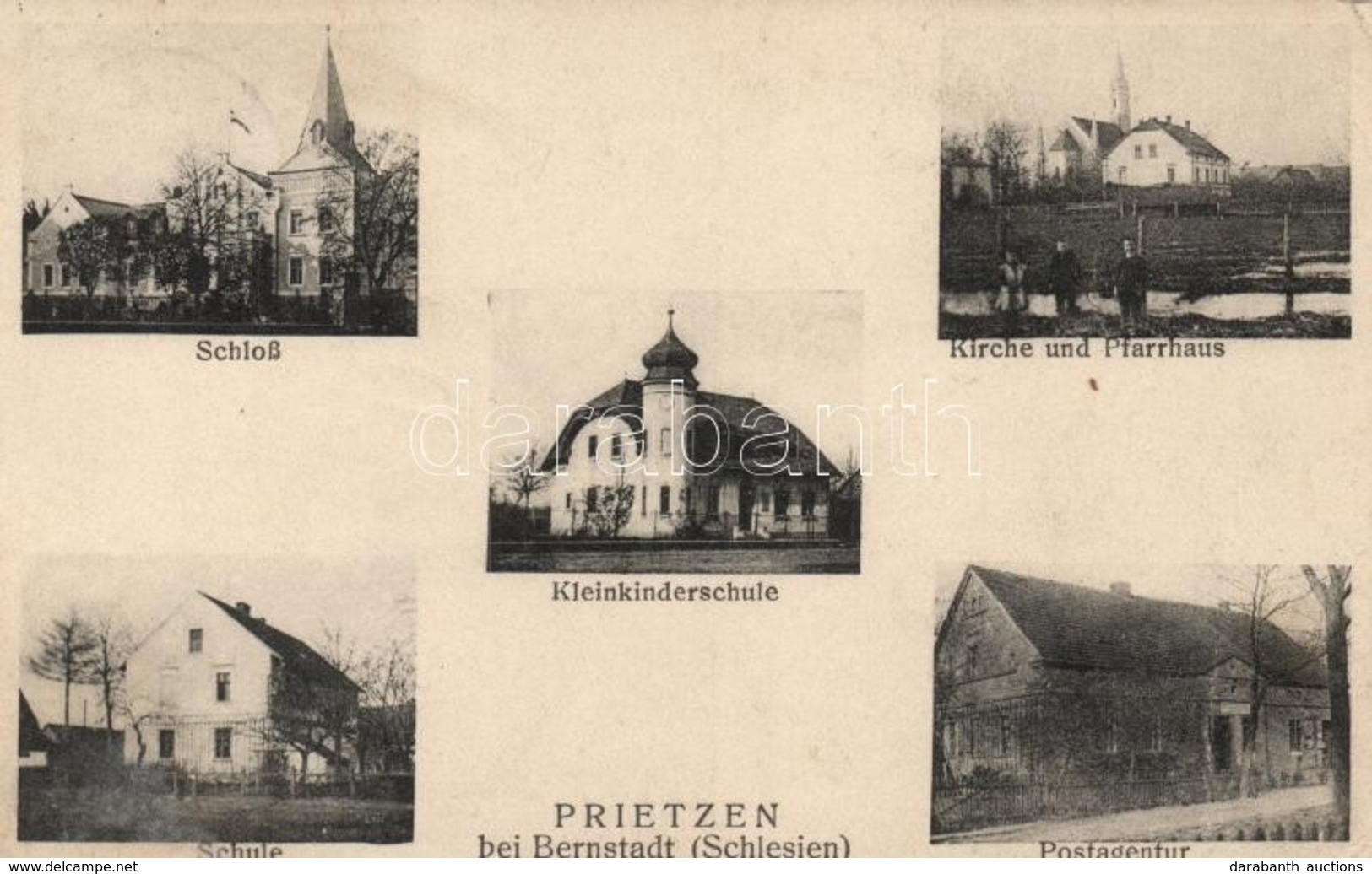 T2/T3 Przeczów, Prietzen; Post Office, School, Kindergarten - Zonder Classificatie