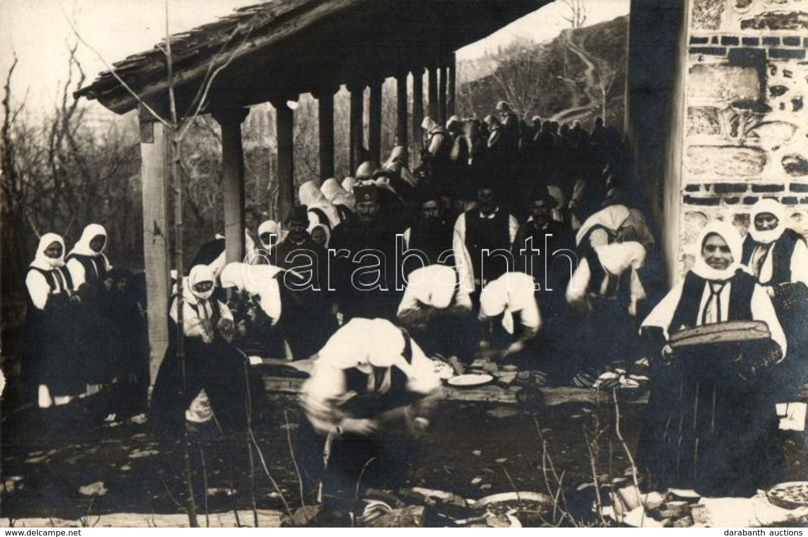T2 Bukovo, Macedonian Folklore, Military Officer, Scene At The Church On Christmas Day Photo - Unclassified