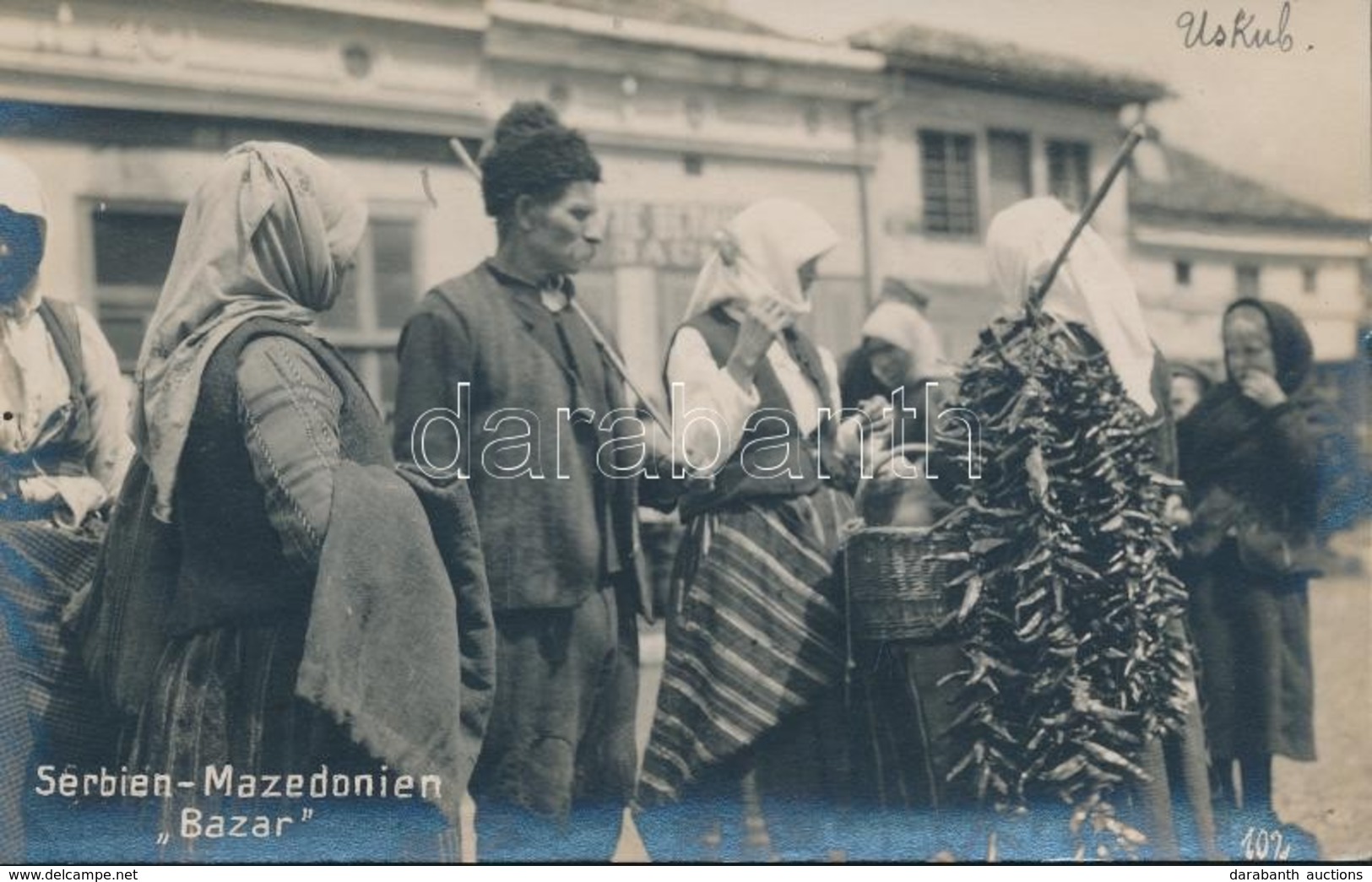 * T1/T2 Skopje, Uskub; Serbian-Macedonian Bazaar, Merchants, Folklore, Photo - Zonder Classificatie