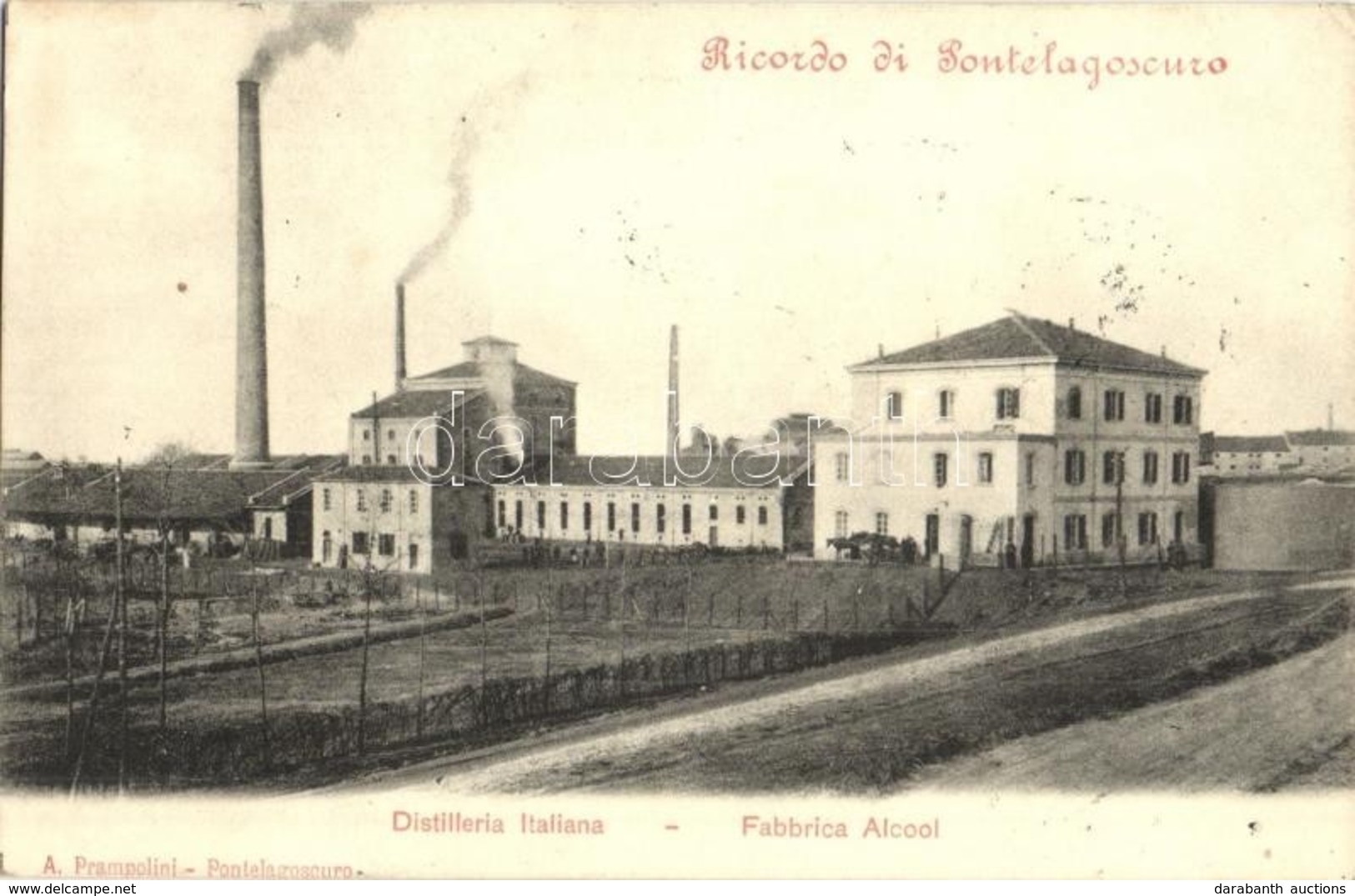 T2/T3 Pontelaguscuro, Distilleria Italiana, Fabbrica Alcool. A. Prampolini / Italian Alcohol Distillery, Factory (EK) - Zonder Classificatie