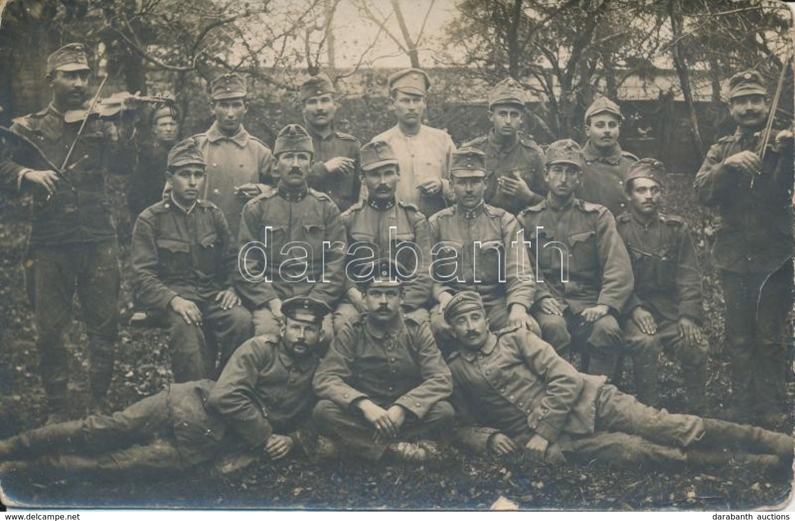 * T3 1916 Novosil, Hungarian Military Group, Military Violinists Photo (fl) - Non Classés