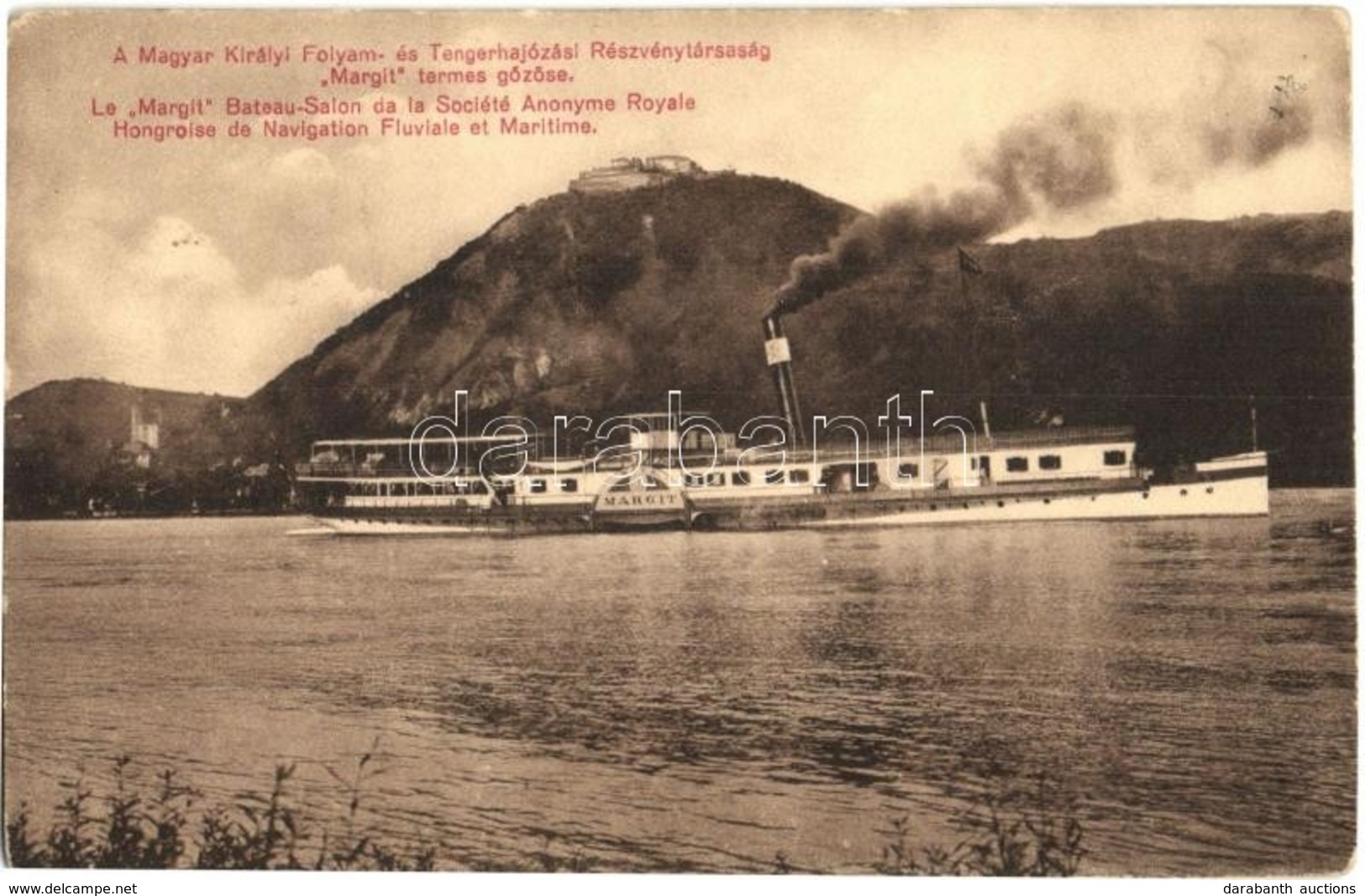 ** T3 M. Kir. Folyam- és Tengerhajózási Rt. 'Margit' Termes Gőzöse; Klösz György és Fia / Hungarian Steamship Margit (áz - Ohne Zuordnung