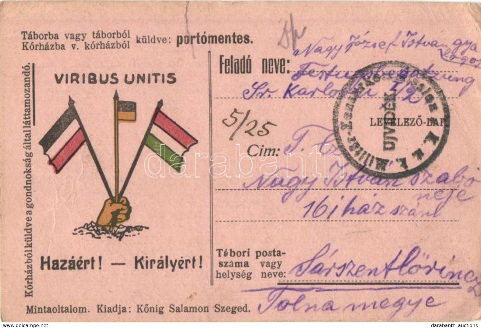 T2/T3 Hazáért! Királyért! Tábori Posta Propaganda Lap / Viribus Unitis WWI Austro-Hungarian Military  Propaganda Postcar - Non Classificati