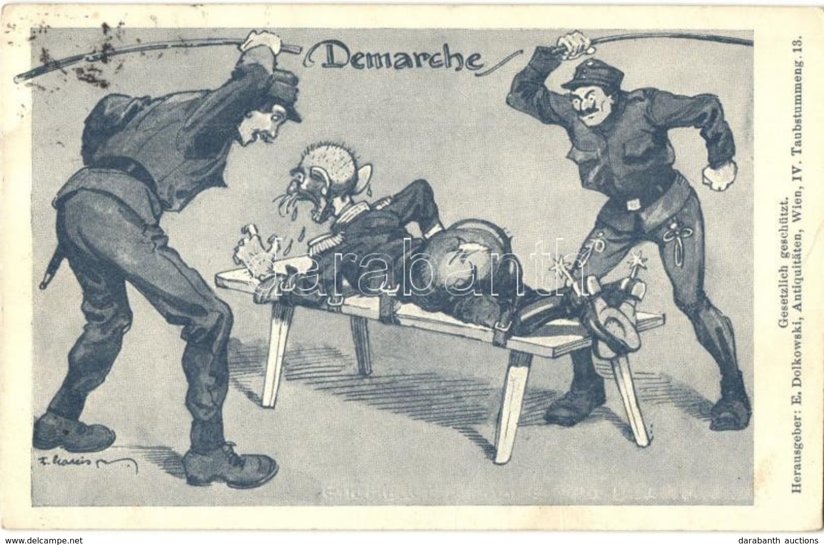 T2/T3 'Demarche' / Punishment, Military Humour, L. Schwabe, Artist Signed (EK) - Non Classés