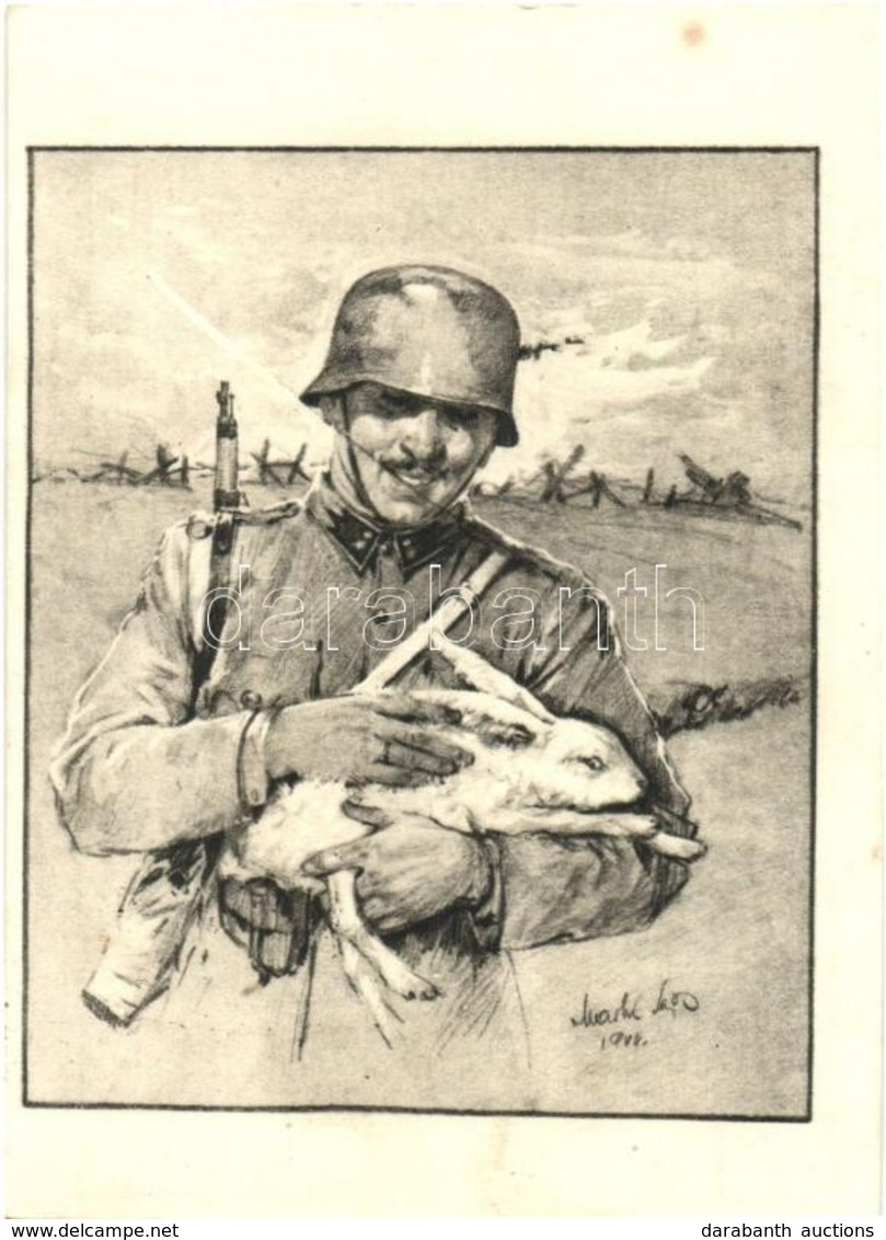 T2 1944 II. Világháborús Honvéd Húsvéti üdvözlet / WWII Hungarian Military Easter Greeting S: Markó Lajos - Zonder Classificatie