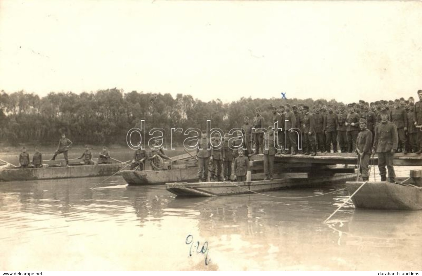 * T2 1928-29 Tiszai átkelési Gyakorlat, Honvédek Pontonhíd építése Közben / Royal Hungarian Army Military Practice The B - Zonder Classificatie