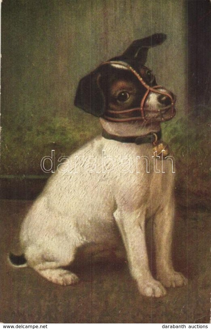 T2/T3 Der Erste Maulkorb / Dog With Muzzle, Art Postcard, Meistergalerie No. 4903. S: A. Weczerzik (EK) - Zonder Classificatie