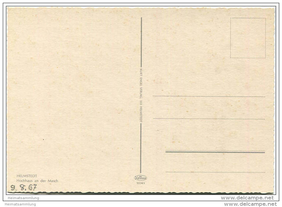 Helmstedt - Hochhaus An Der Masch - AK-Grossformat - Verlag Kurt Engel Helmstedt 60er Jahre - Helmstedt