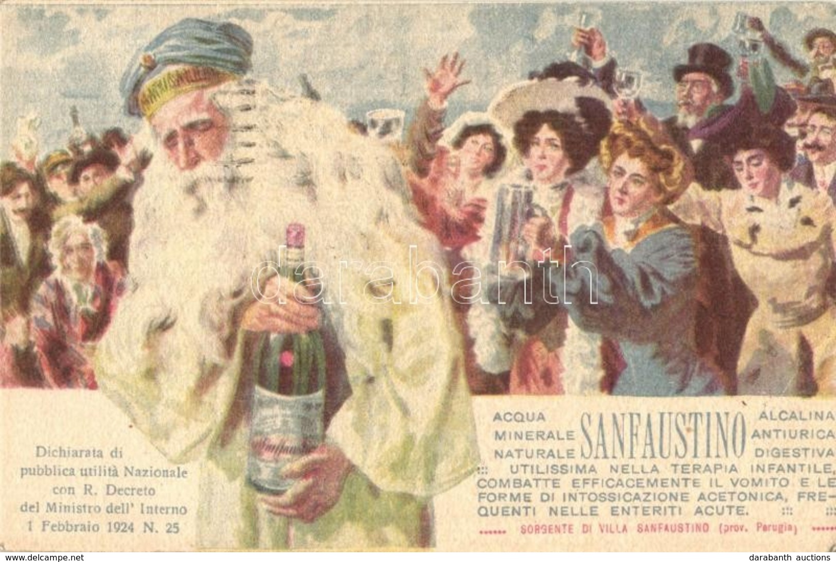 T2/T3 Sanfaustino Italian Mineral Water Advertisement Postcard - Zonder Classificatie