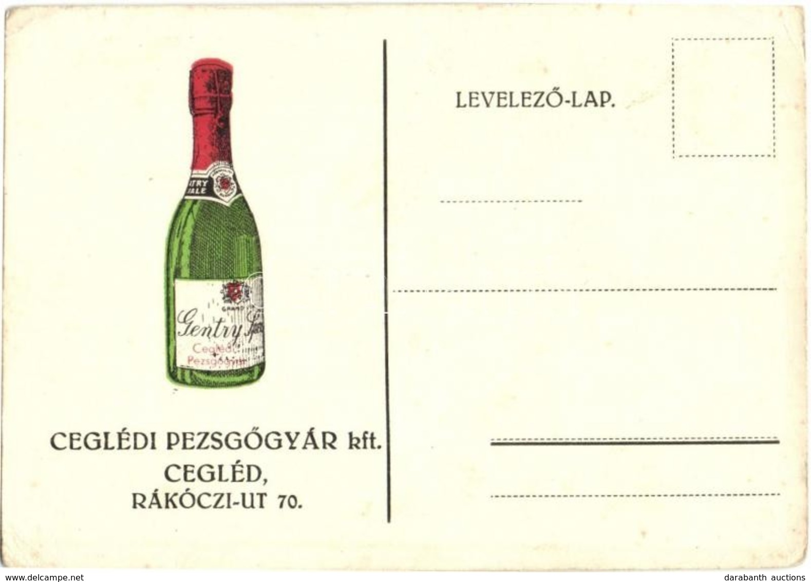 ** T2/T3 Ceglédi Pezsgőgyár Kft. Cegléd, Rákóczi út 70. Reklámlap / Hungarian Sparkling Wine Advertisement Card (EK) - Zonder Classificatie