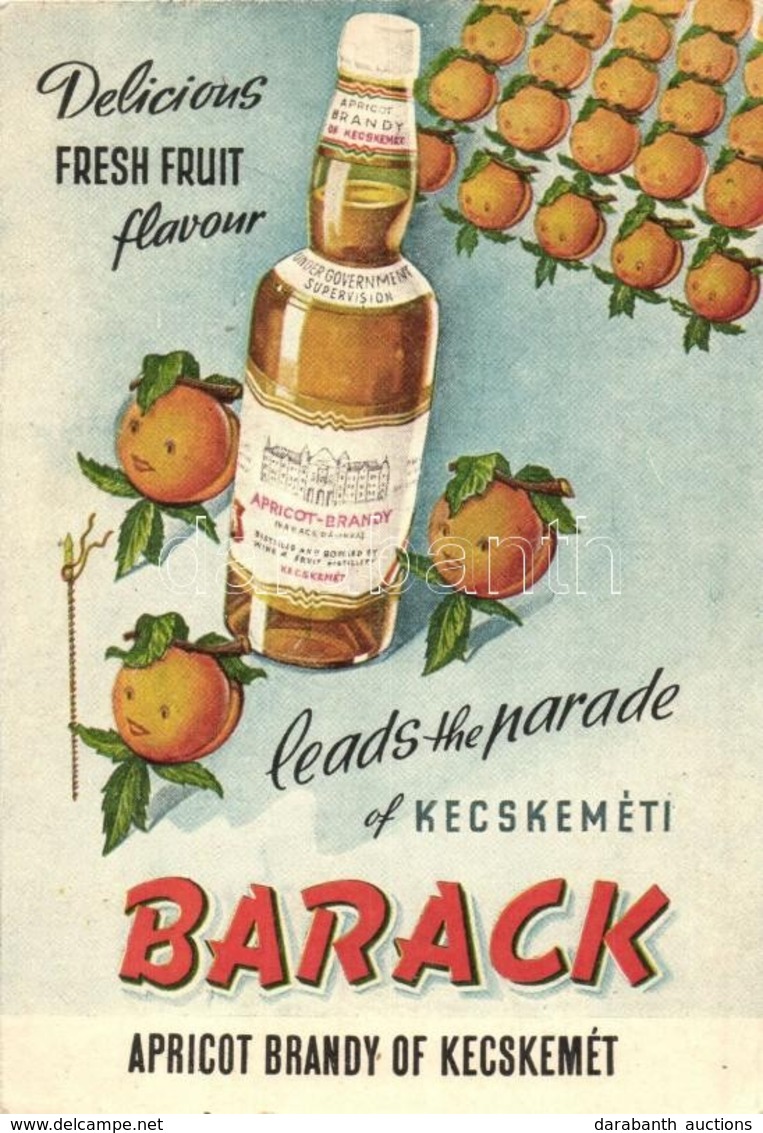 ** T2 Kecskeméti Barackpálinka Reklámlapja / Apricot Brandy Of Kecskemét. Advertisement Card - Zonder Classificatie