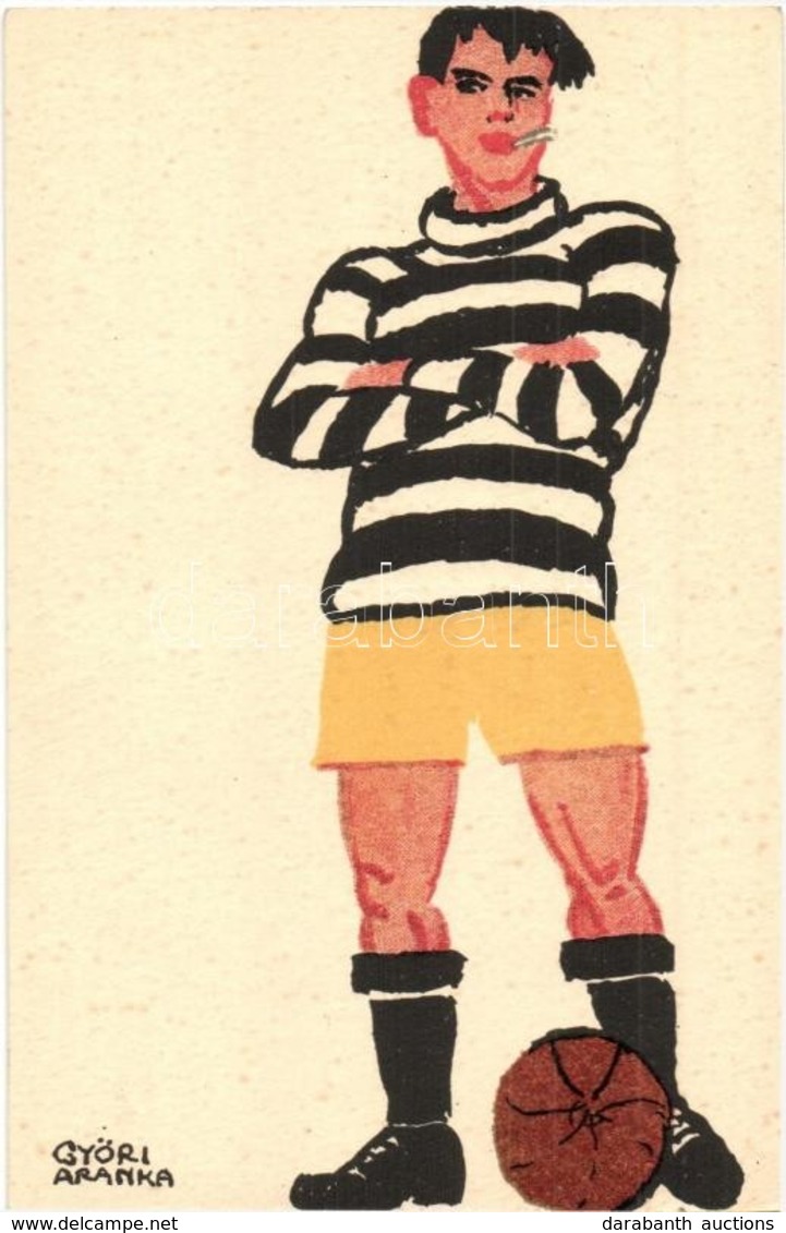 ** T1 Labdarúgó Művészlap, Diana Sósborszesz Reklám A Hátoldalon. Ungarische Werkstätte / Football Player. Hungarian Art - Ohne Zuordnung