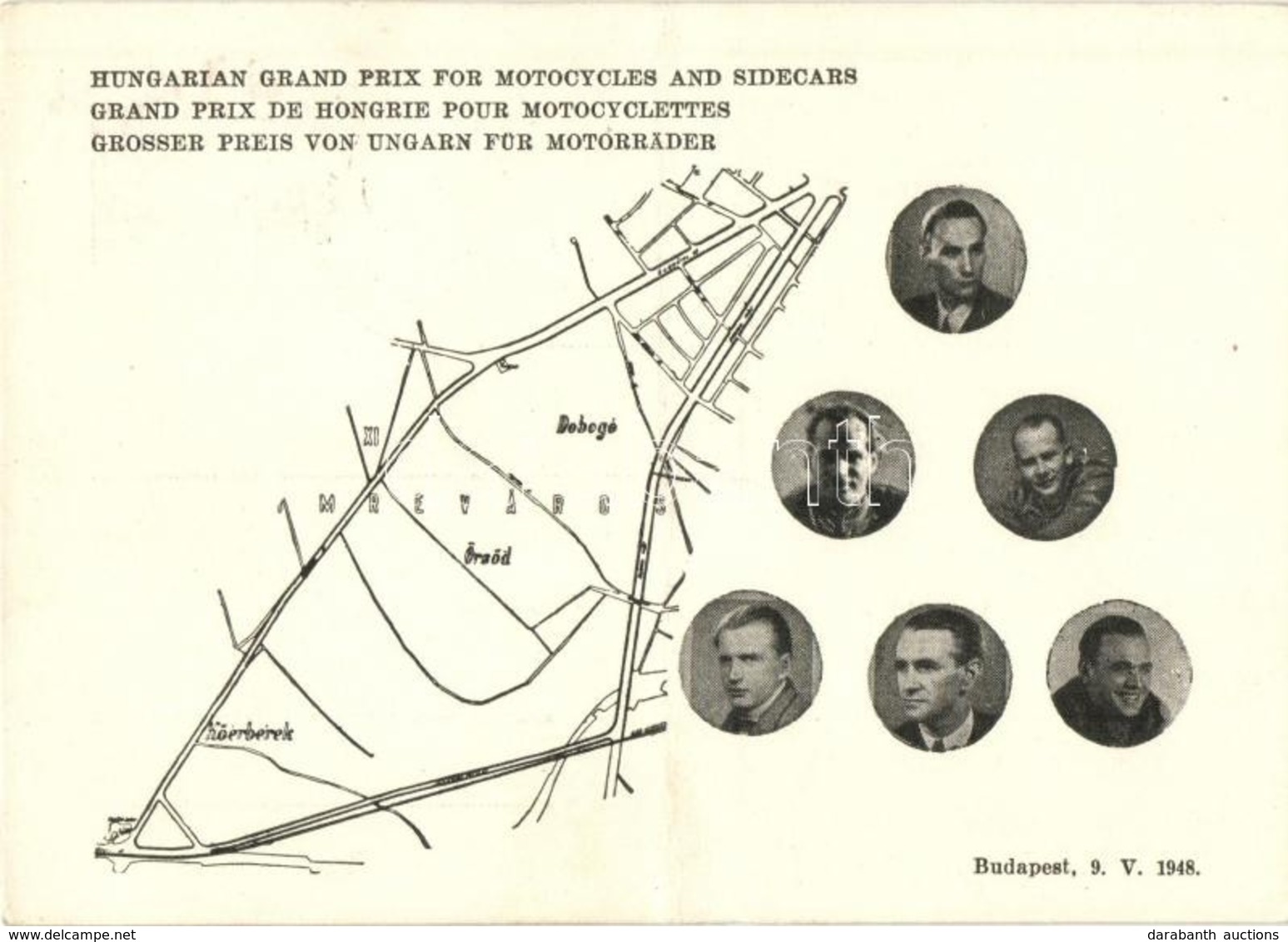 * T2 1948 Magyarországi II. Nemzetközi Motorkerékpáros Nagydíja, Budapest 120. / Hungarian Grand Prix For Motorcycles An - Non Classificati