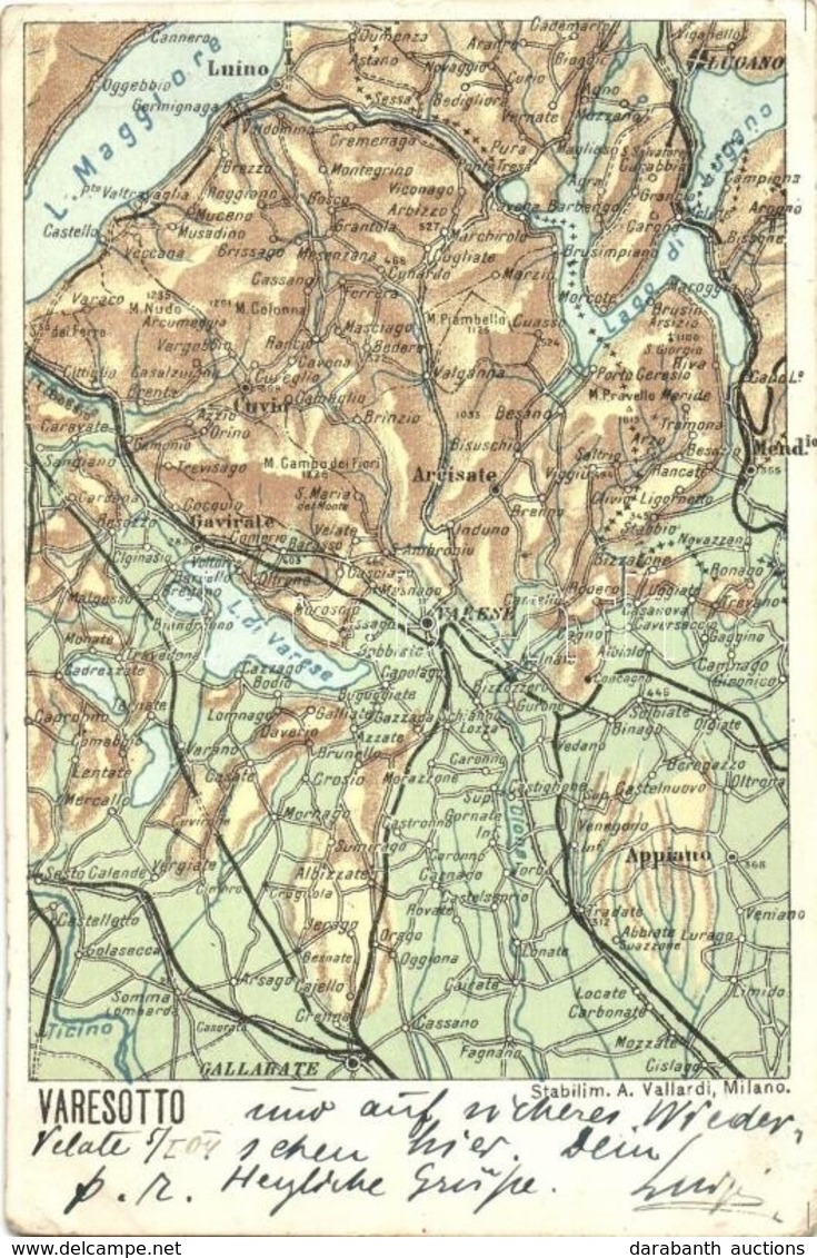 T2/T3 1905 Varesotto, Provincia Di Varese. A. Vallardi's Map  (EK) - Zonder Classificatie