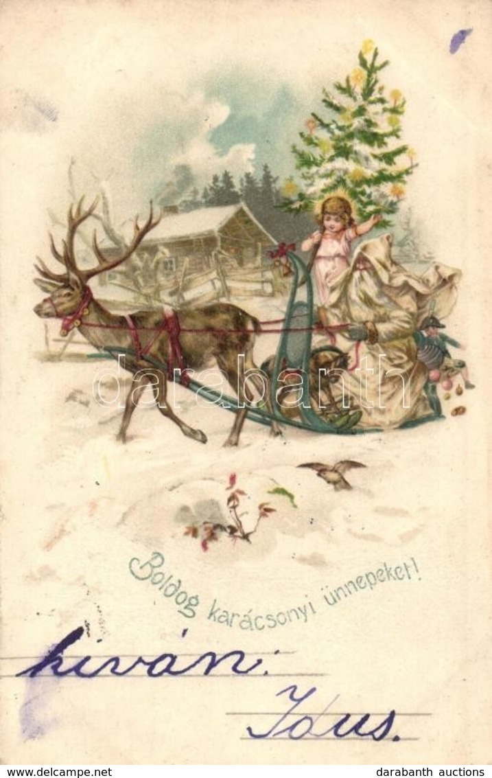 T2 Boldog Karácsonyi ünnepeket! / Christmas Greeting Postcard, Litho - Zonder Classificatie