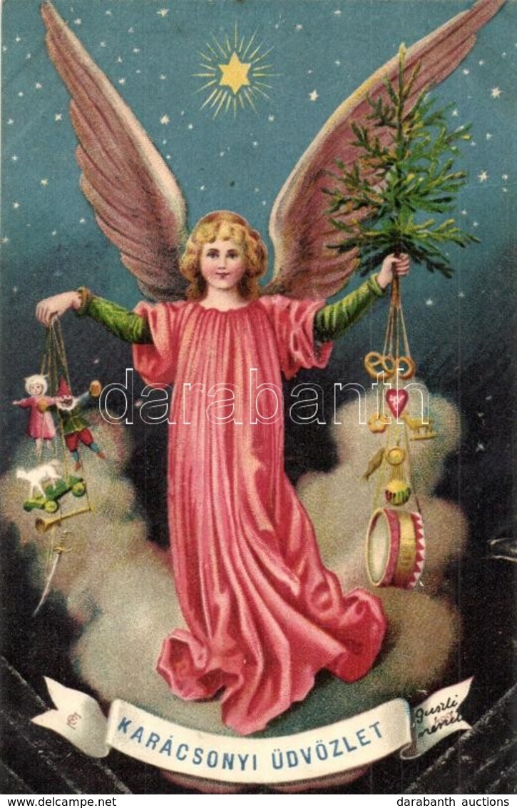 T2 Karácsonyi üdvözlet / Christmas Greeting, Angel, Litho - Non Classificati