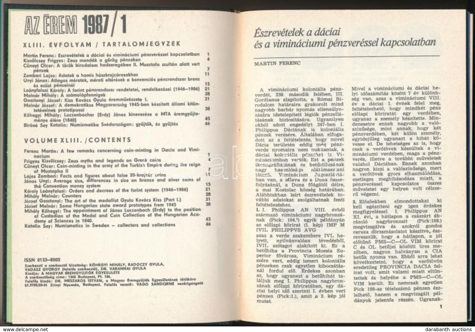 Az érem Című Folyóirat 1987-1990 Között Megjelent 8  Lapszáma, Egybekötve - Zonder Classificatie