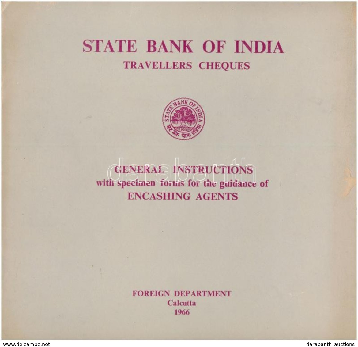 India 1966. 'Utazási Csekk útmutató' Benne 4db Klf Lyukasztott Mintával T:I,I-
India 1966. 'Travellers Cheques Guide' Wi - Zonder Classificatie