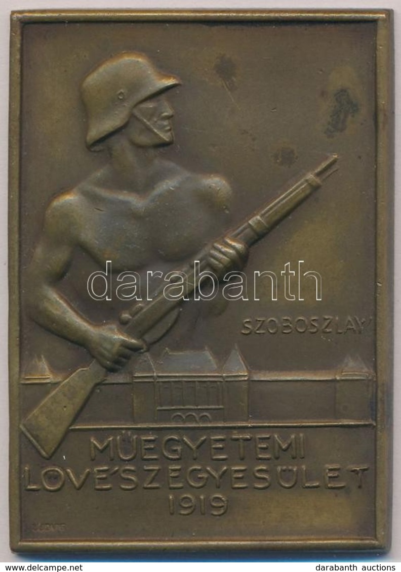 1939. 'Műegyetemi Lövészegyesület 1919 / M.L.E. Kispuska 1935 II. 23-24.' Szögletes Br Plakett 'LUDVIG' Gyártói Jelzésse - Zonder Classificatie