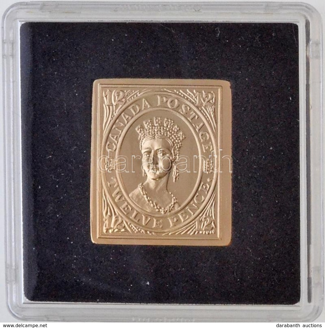 DN 'Világ Bélyegcsodái - Kanada 12 Penny 1851' Aranyozott Cu Bélyegérem Tanúsítvánnyal (22,5x25,5mm) T:PP - Zonder Classificatie