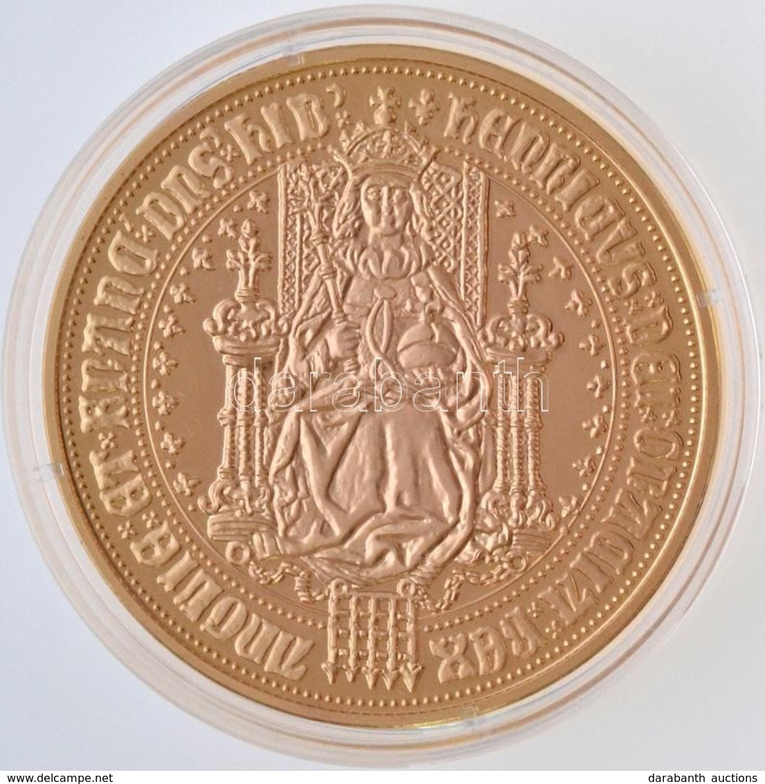 DN 'Történelmi Aranypénzek - VIII. Henrik Sovereign, 1526-1544' Aranyozott Cu-Ni Utánveret 'COPY' Beütéssel, Tanúsítvánn - Zonder Classificatie