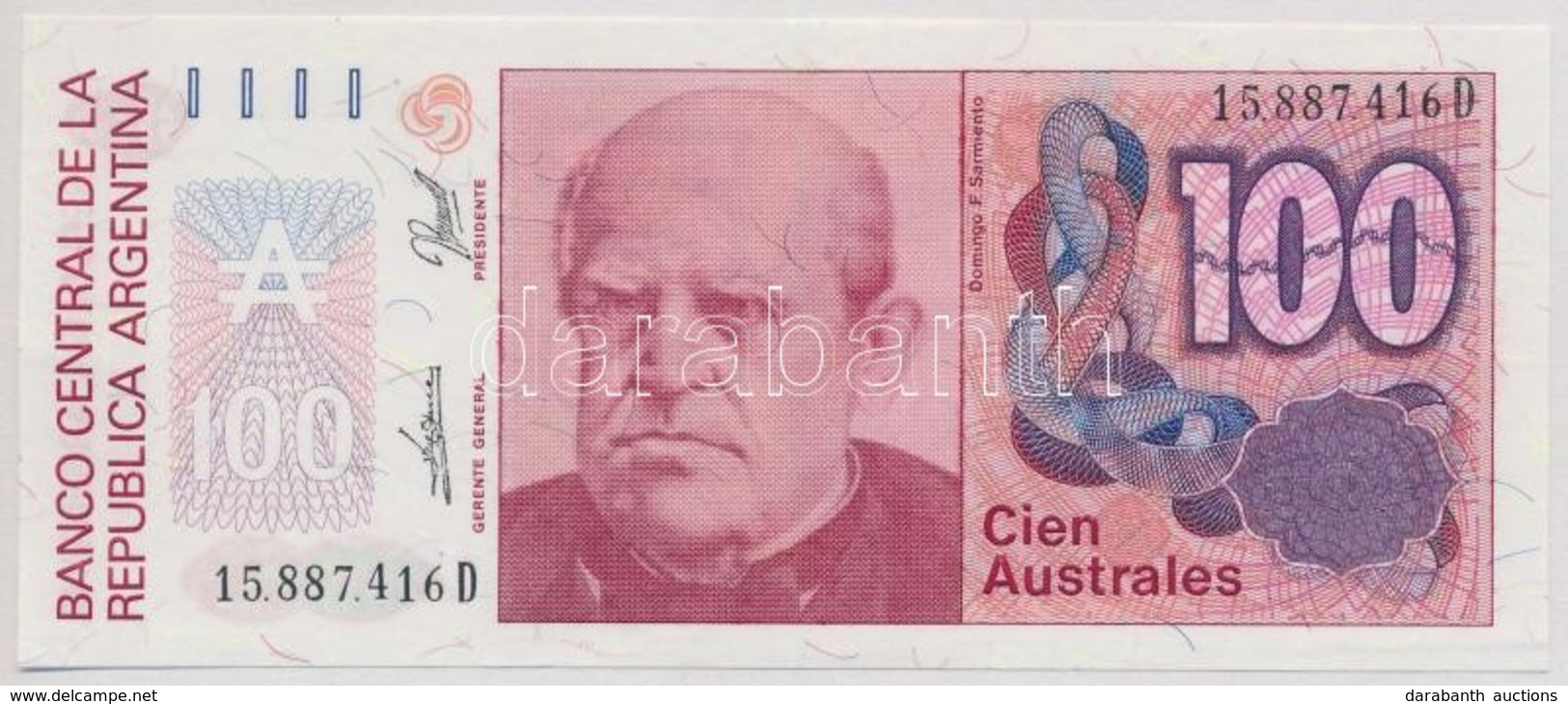 Argentína 1985-1990. 100A T:I
Argentina 1985-1990. 100 Australes C:UNC - Zonder Classificatie