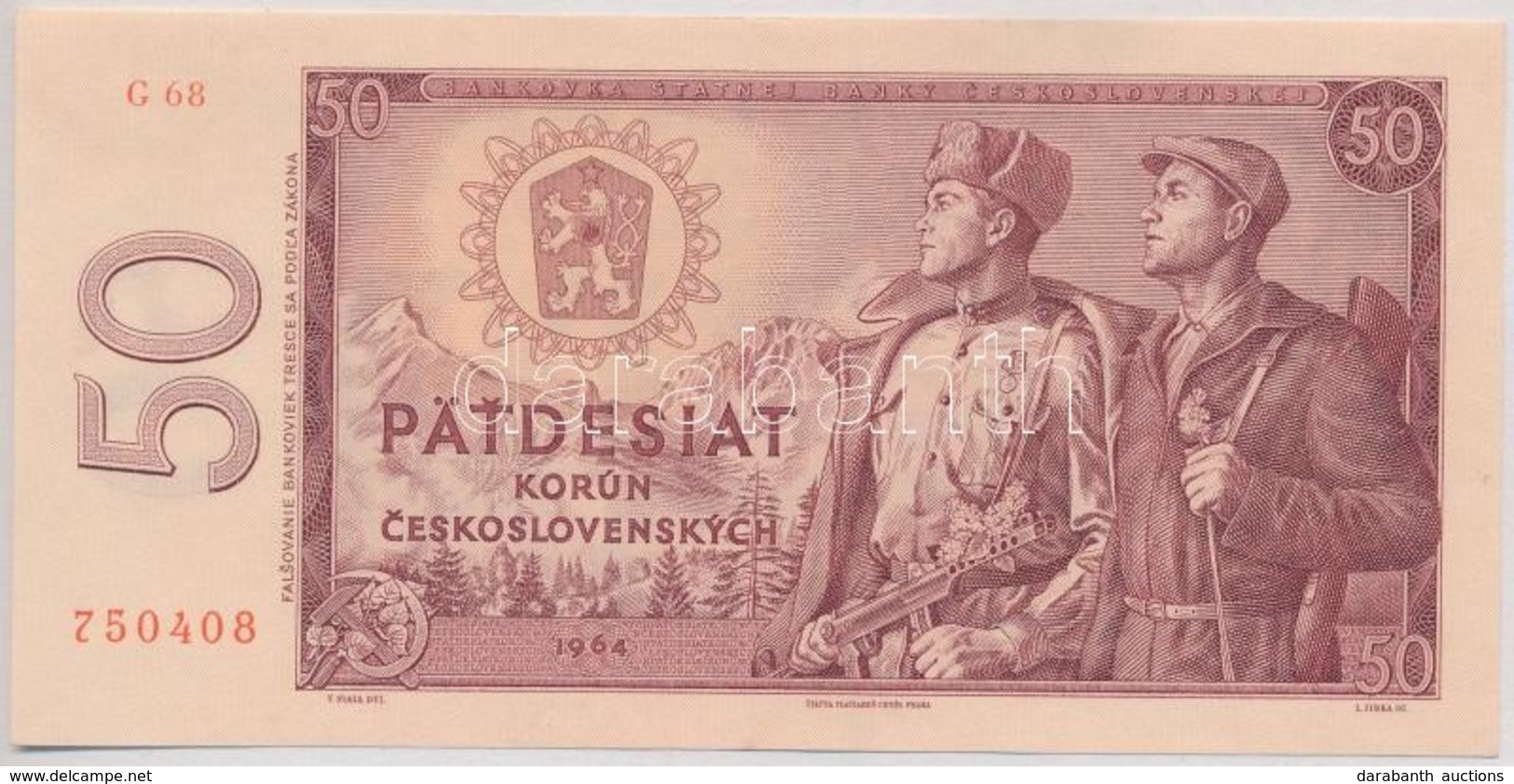 Csehszlovákia 1964. 50K T:II- Szép Papír
Czechoslovakia 1964. 50 Korun C:VF Nice Paper - Zonder Classificatie