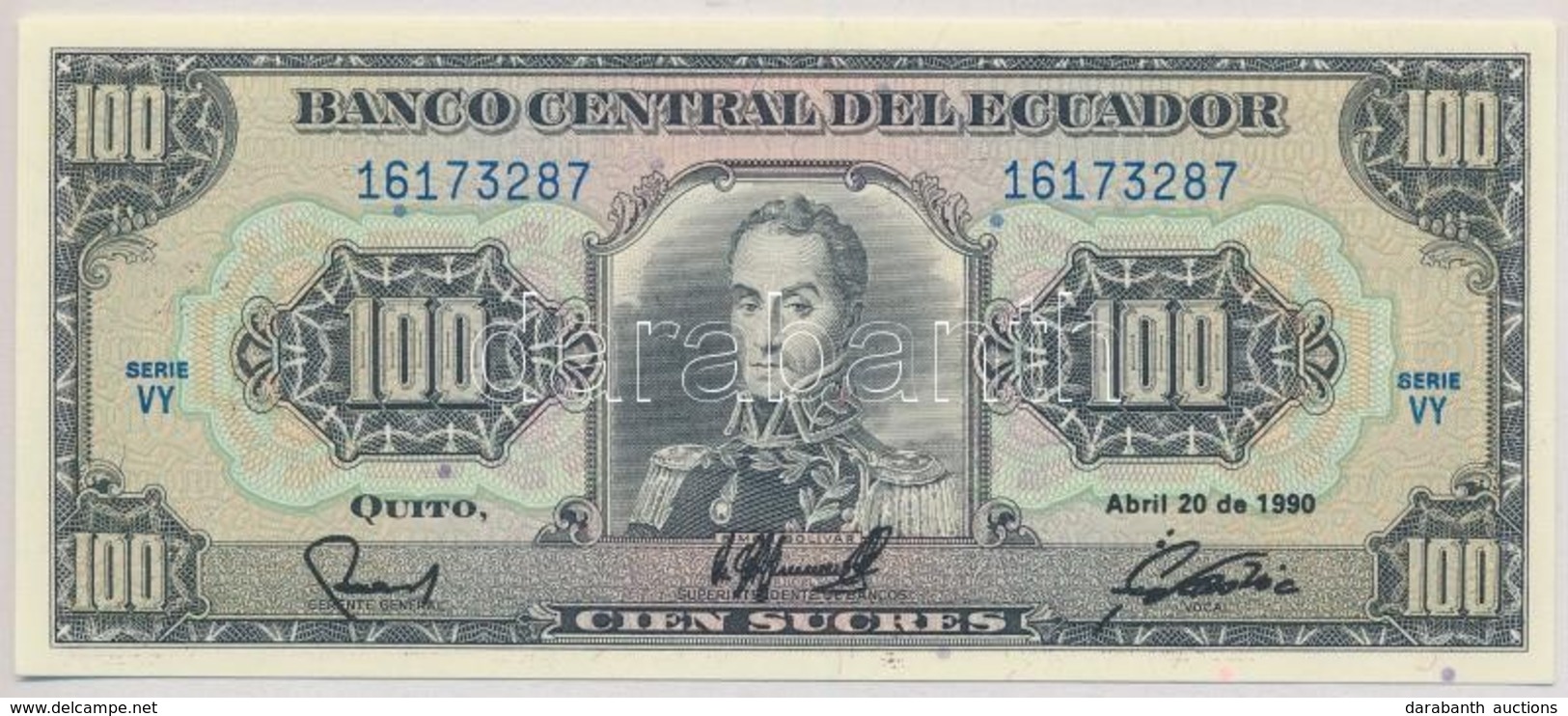 Ecuador 1990. 100S T:I
Ecuador 1990. 100 Sucres C:UNC - Zonder Classificatie