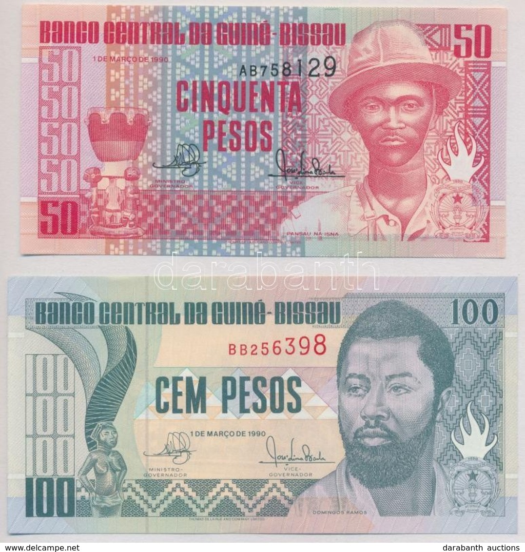 Guinea-Bissau 1990. 50P + 100P T:I,I-
Guinea Bissau 1990. 50 Pesos + 100 Pesos C:UNC,AU - Zonder Classificatie