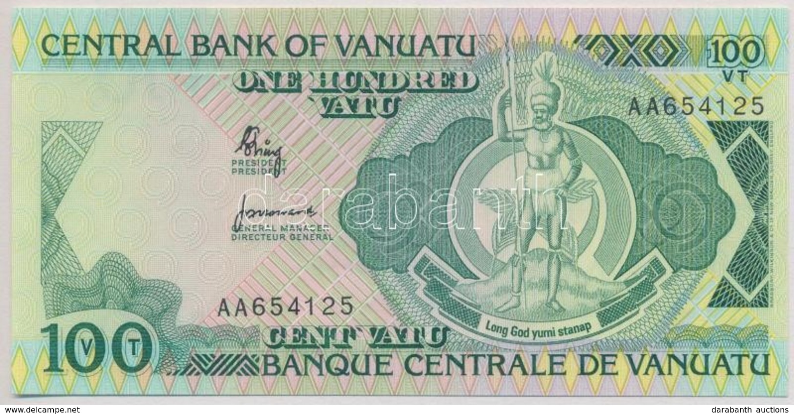 Vanuatu 1982. 100V T:I
Vanuatu 1982. 100 Vatu C:UNC
Krause 1.a - Zonder Classificatie