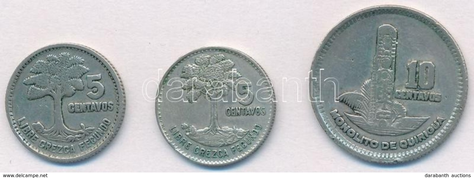 Guatemala 1956. 5c Ag + 1958. 10c Ag + 1964. 5c Ag T:2,2-
Guatemala 1956. 5 Centavos Ag + 1958. 10 Centavos Ag + 1964. 5 - Zonder Classificatie