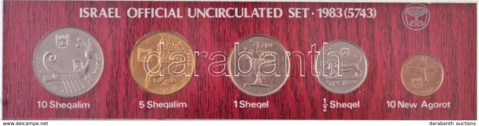 Izrael 1983. 10a-10Sh (5xklf) Forgalmi Sor Dísztokban T:1
Israel 1983. 10 Agorot - 10 Shequalim (5xdiff) Coin Set In Cas - Zonder Classificatie